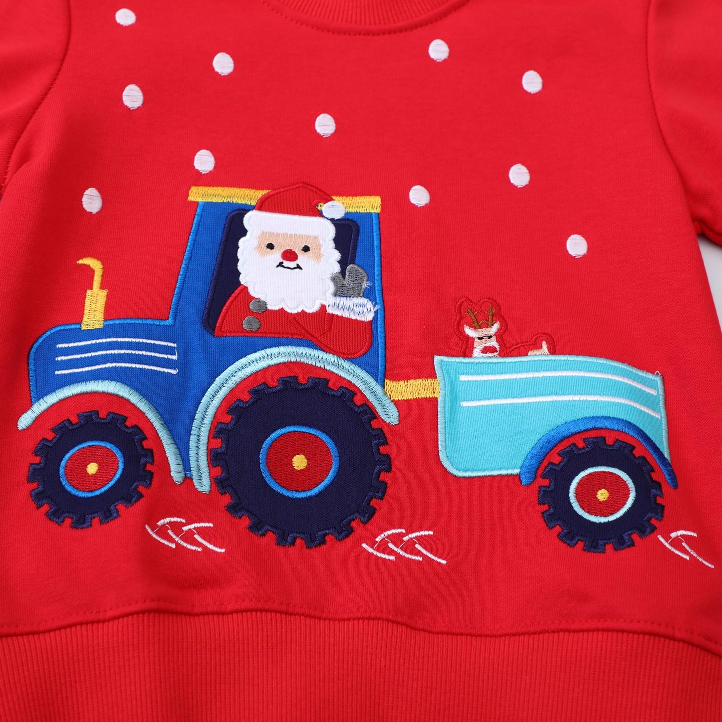 Toddler Boy Girls Christmas Sweatshirt Long Sleeve Baby Kids Applique Santa Claus Sweaters Xmas Winter Clothes 2-7T Red