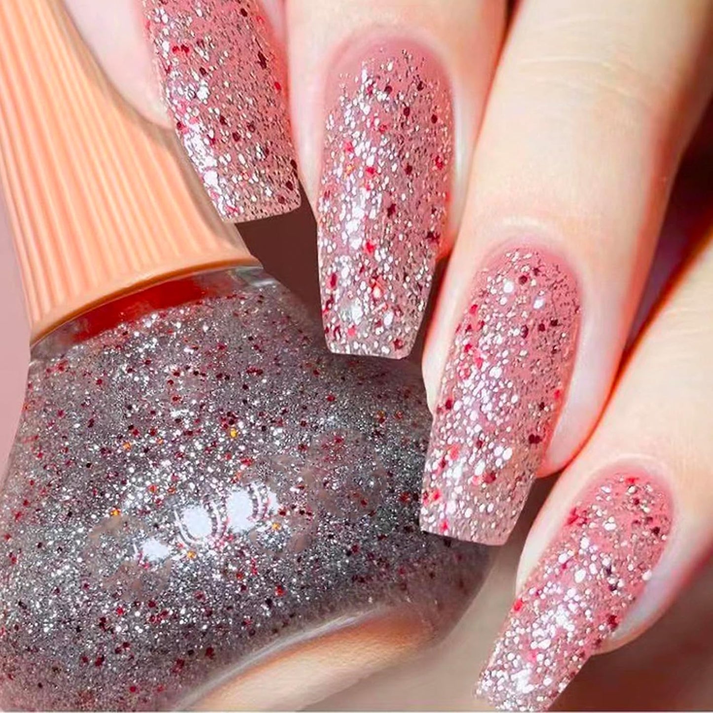 Diamond Glitter Nail Polish, 12ml Shiny Galaxy Glitter Quick Dry Nail Lacquer for Nail Art Varnish, 0.41 fl oz