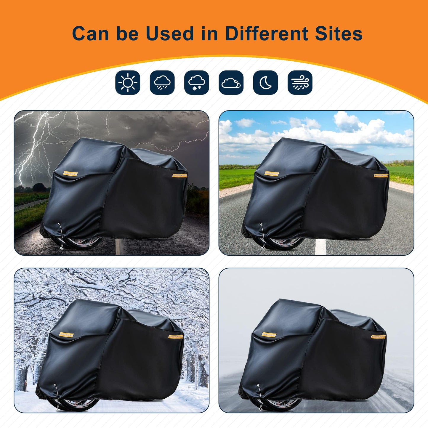 DOBEWOW Bicycle Cover for 3 Bikes Waterproof Motorcycle Covers Waterproof Outdoor Storage Winter Cold Weather, Rain Snow Wind Proof Tarp Tent Shed Dust Dirt Resistant All Weather Cycle