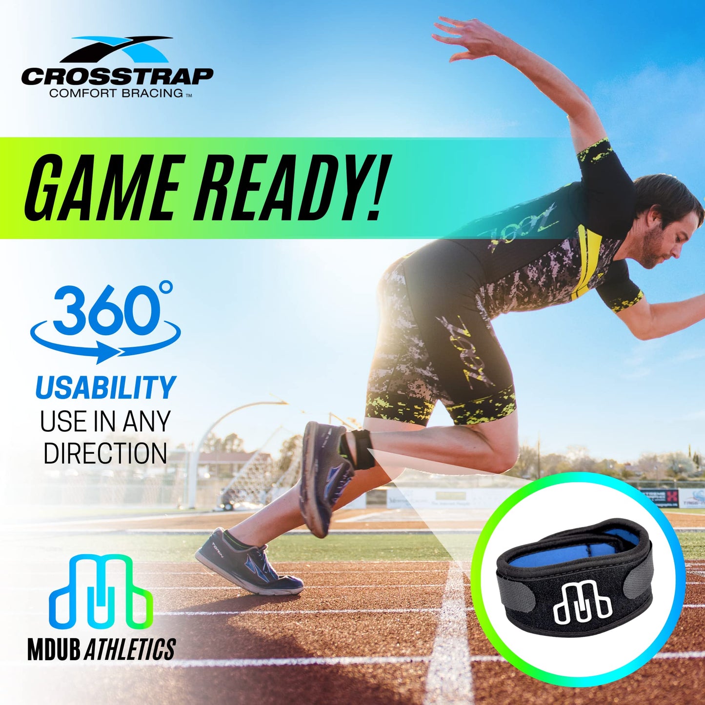 CROSSTRAP Achilles Strap - Ankle Support for Achilles Tendonitis - Support Brace for Men and Women - Neoprene Ankle Support for Running Cycling Sports