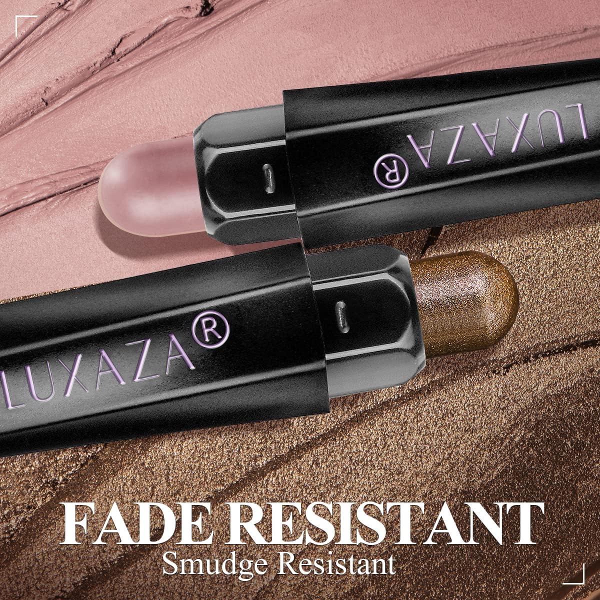 LUXAZA 6PCS Cream Eyeshadow Stick Makeup Sets, Metallic And Matte Shimmer Eye Shadow Eye Brightener Stick Pencil Crayon - Brown Neutral