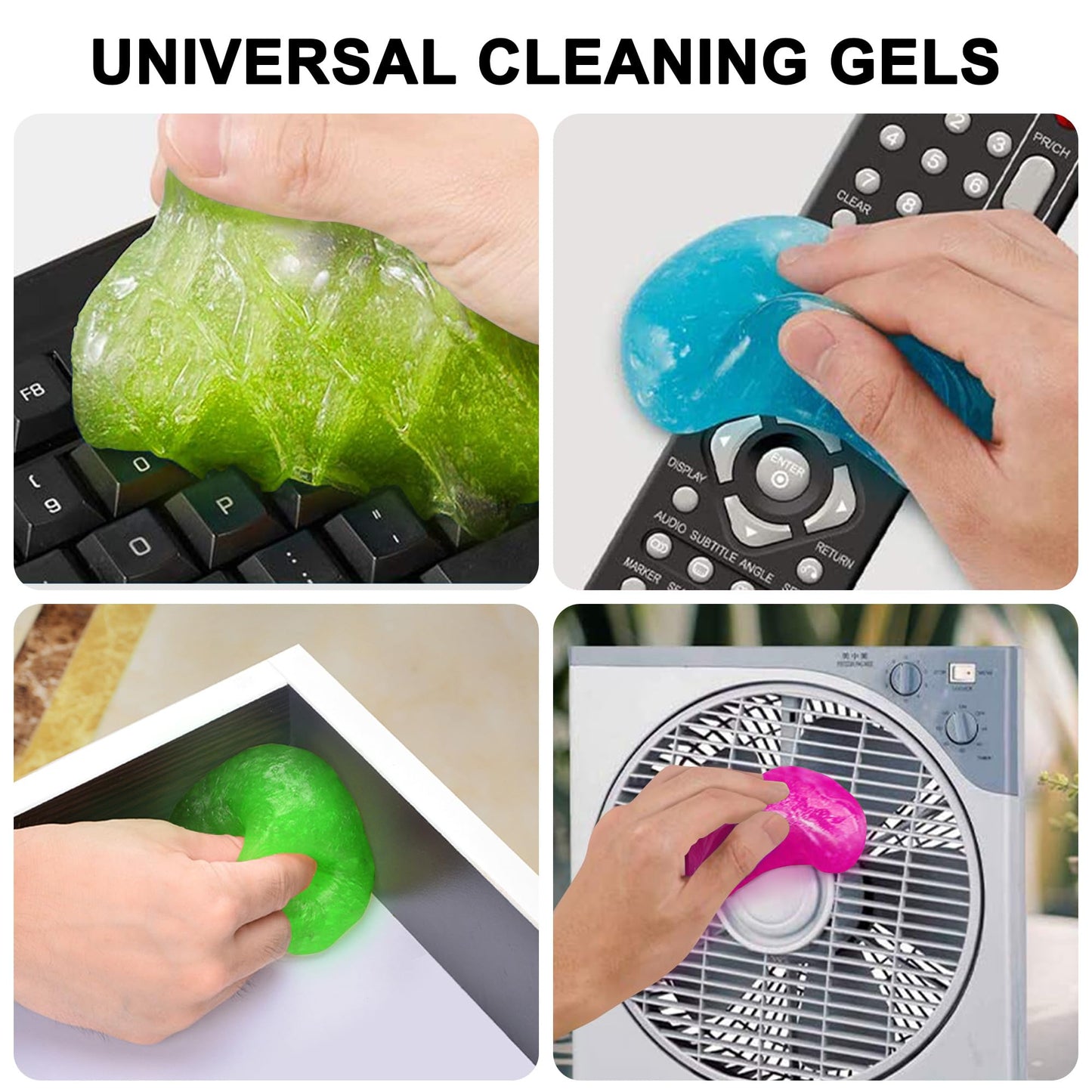 FiveJoy Car Cleaning Gels, 4-Pack Universal Auto Detailing Tools Car Interior Cleaner Putty, Dust Cleaning Mud for PC Tablet Laptop Keyboard, Camera, Printers, Calculator - 320g (2.8oz/pcs)