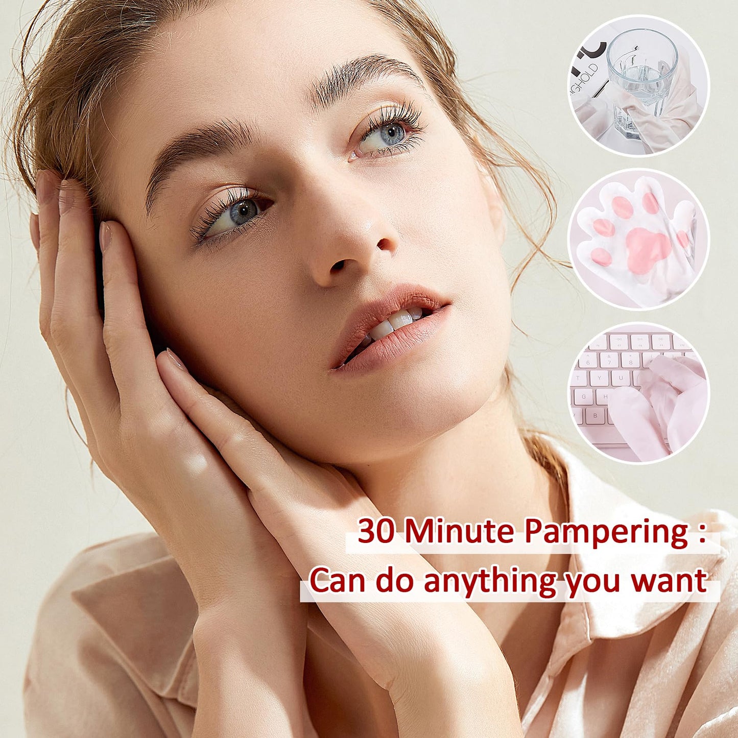 PPPanYiDi Hand Masks Moisturizing Gloves,6 Pairs Hydrating Hand Peel Masks Gift Set for Dry Cracked Hands Care,Long-lasting and Non-greasy Hand Moisturizer Gloves for Women B