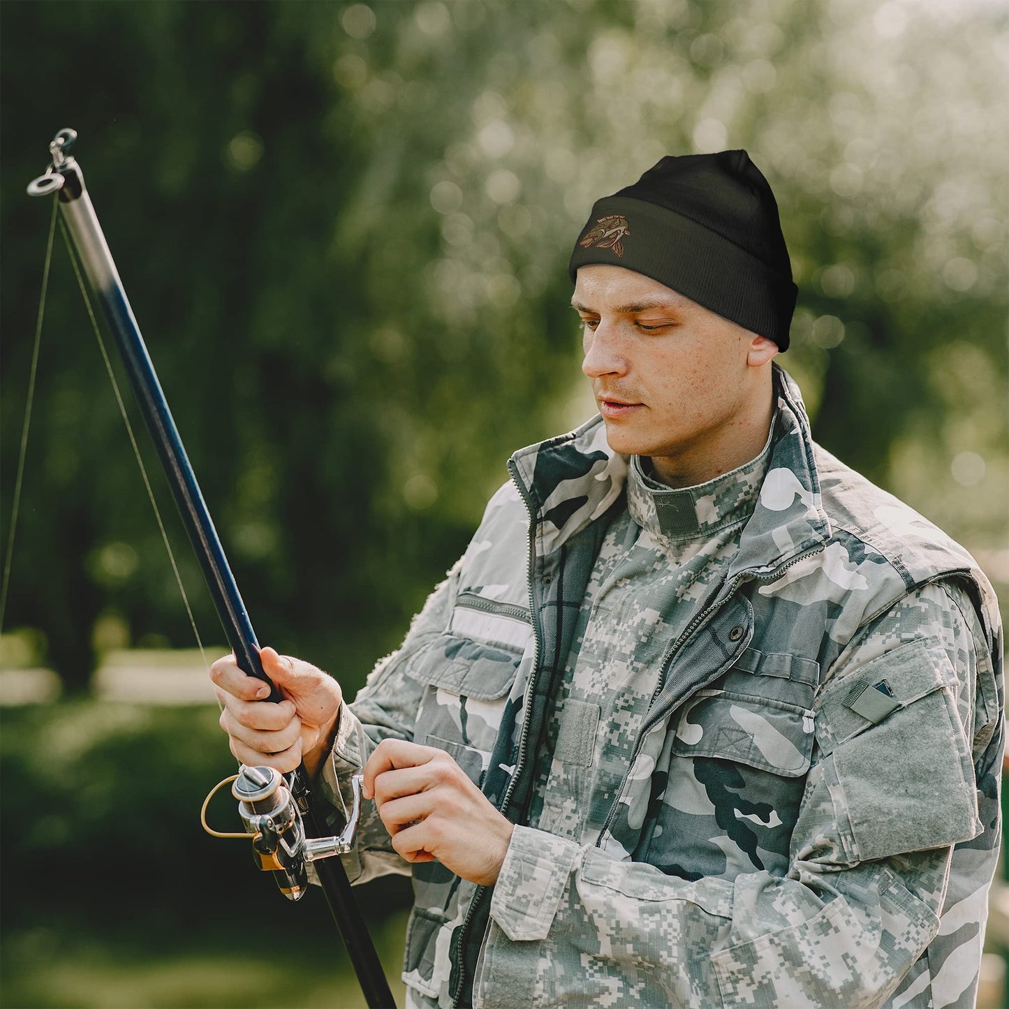 Bang Tidy Clothing Fishing Hat - Carp Fisherman Beanie Hats for Men Embroidered Gifts - Olive