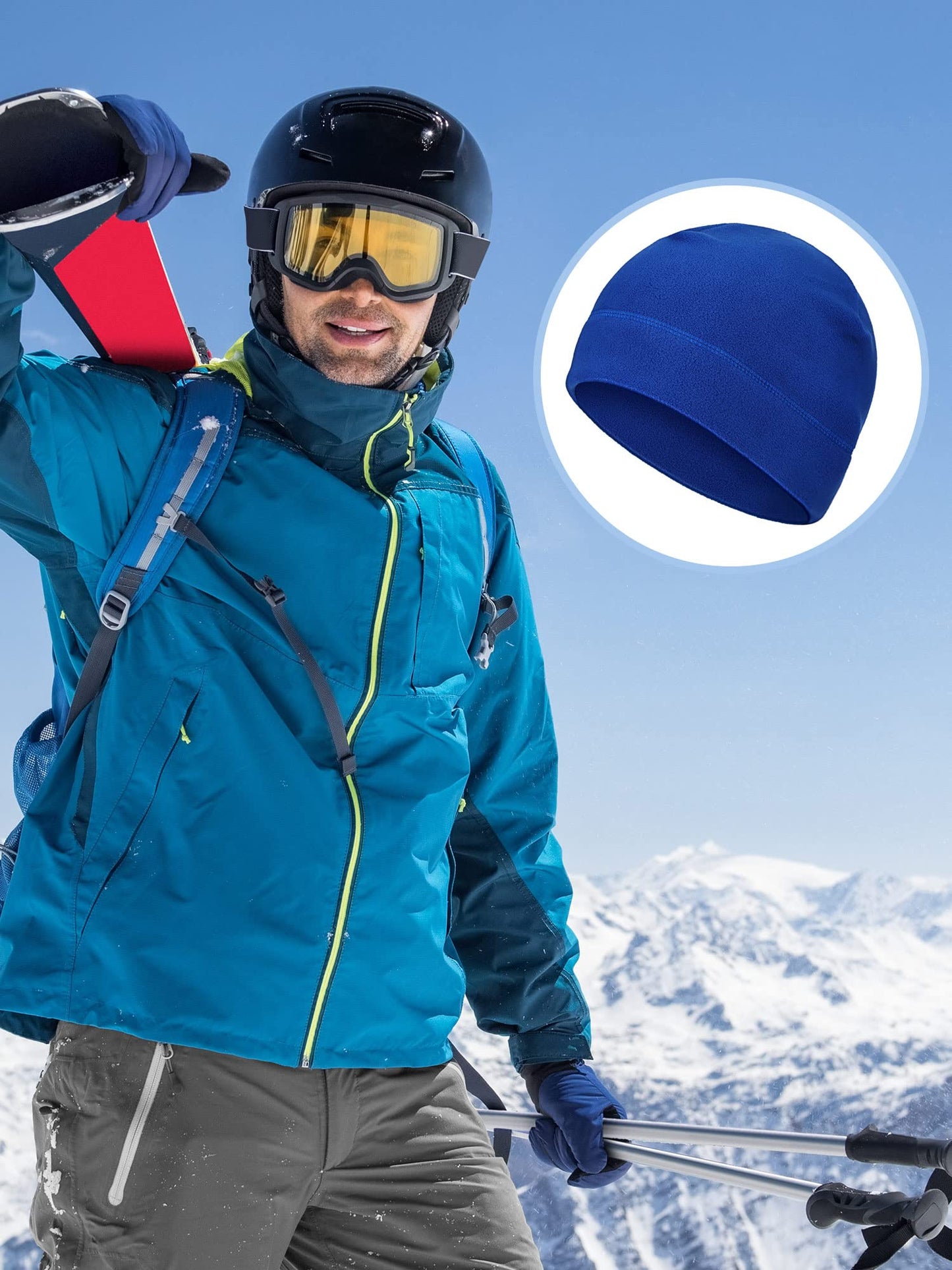 SATINIOR 6 Pieces Winter Skull Caps Men Warm Fleece Beanie Hat Windproof Unisex Watch Cap(Fresh Color,M)