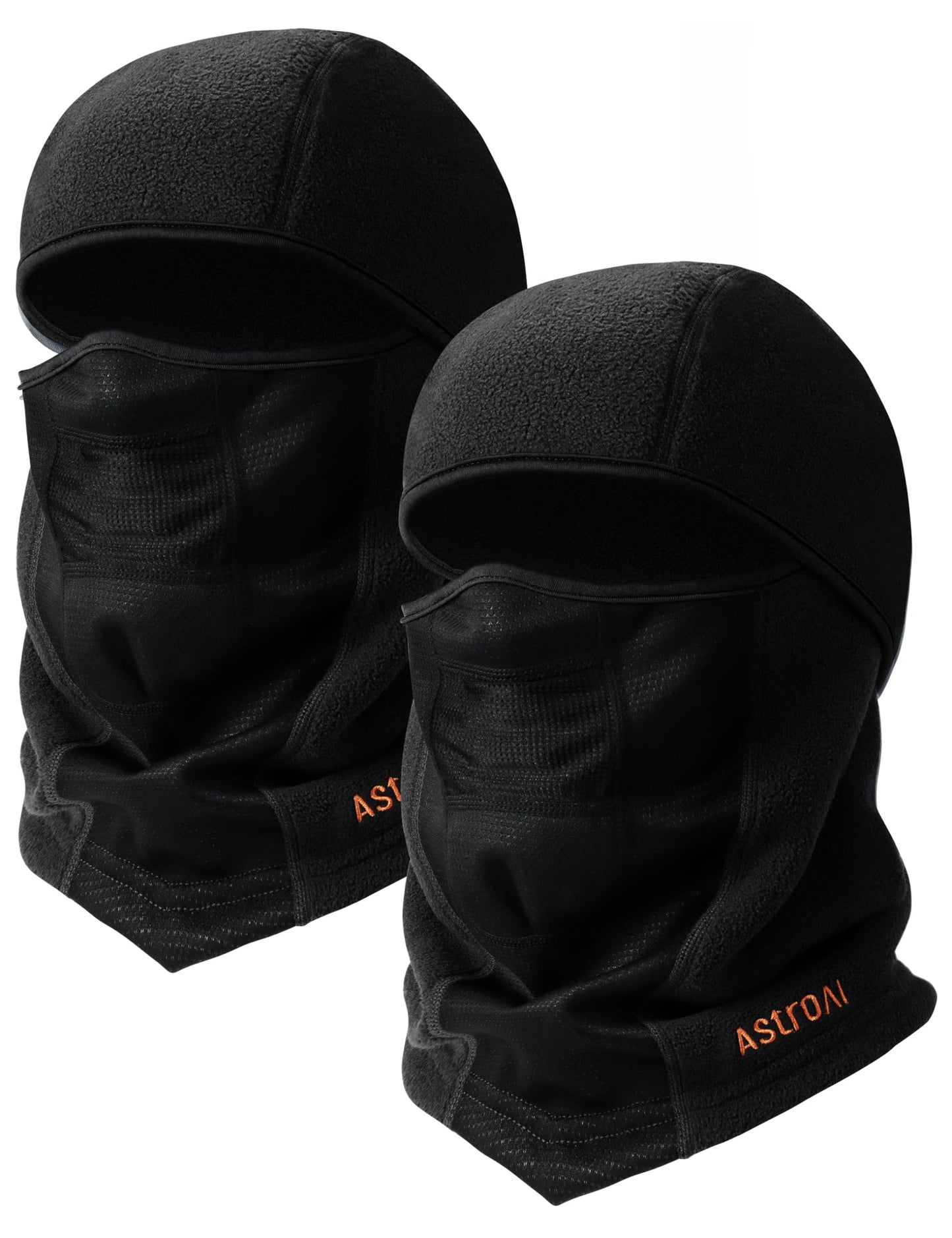 AstroAI 2 Pack Balaclava Ski Mask Winter Fleece Thermal Face Mask Cover for Men Women Warmer Windproof Breathable, Cold Weather Gear for Skiing, Outdoor Work, Riding Motorcycle & Snowboarding, Black