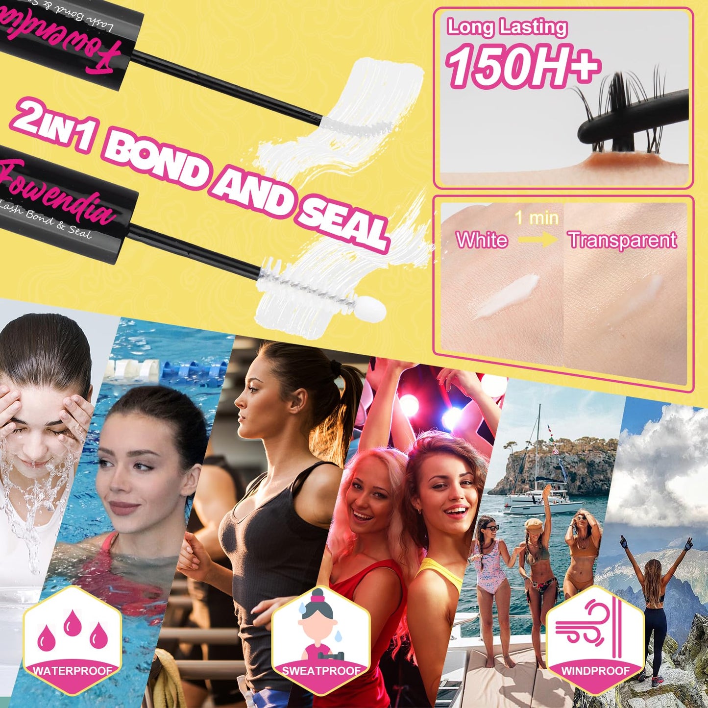 Fowendia Manga Lash Clusters Kit 8-18mm Fairy Eyelash Clusters DIY Lash Extension Kit Waterproof Anime Lashes Ultra-Thin Invisible Band 0.3mm Individual Cluster Eyelash Extensions, Wanna Be-Kit