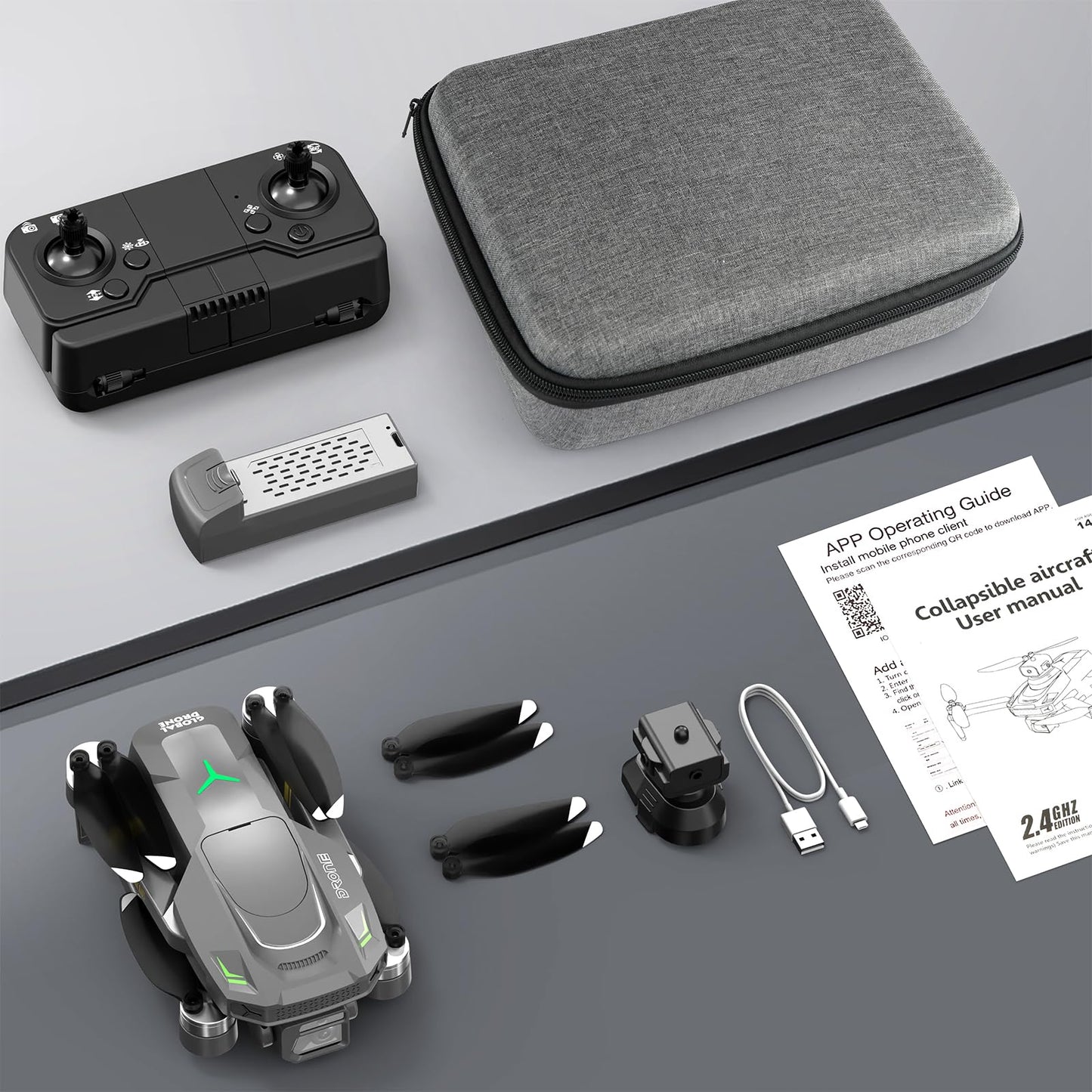 Drone with Camera, 1080P HD Foldable Drone with Gravity Control, Gesture Selfie, Altitude Hold, 360° Flip, One Key Start, 1 Batteries – Beginner-Friendly Toy for 12+ Boys and Girls