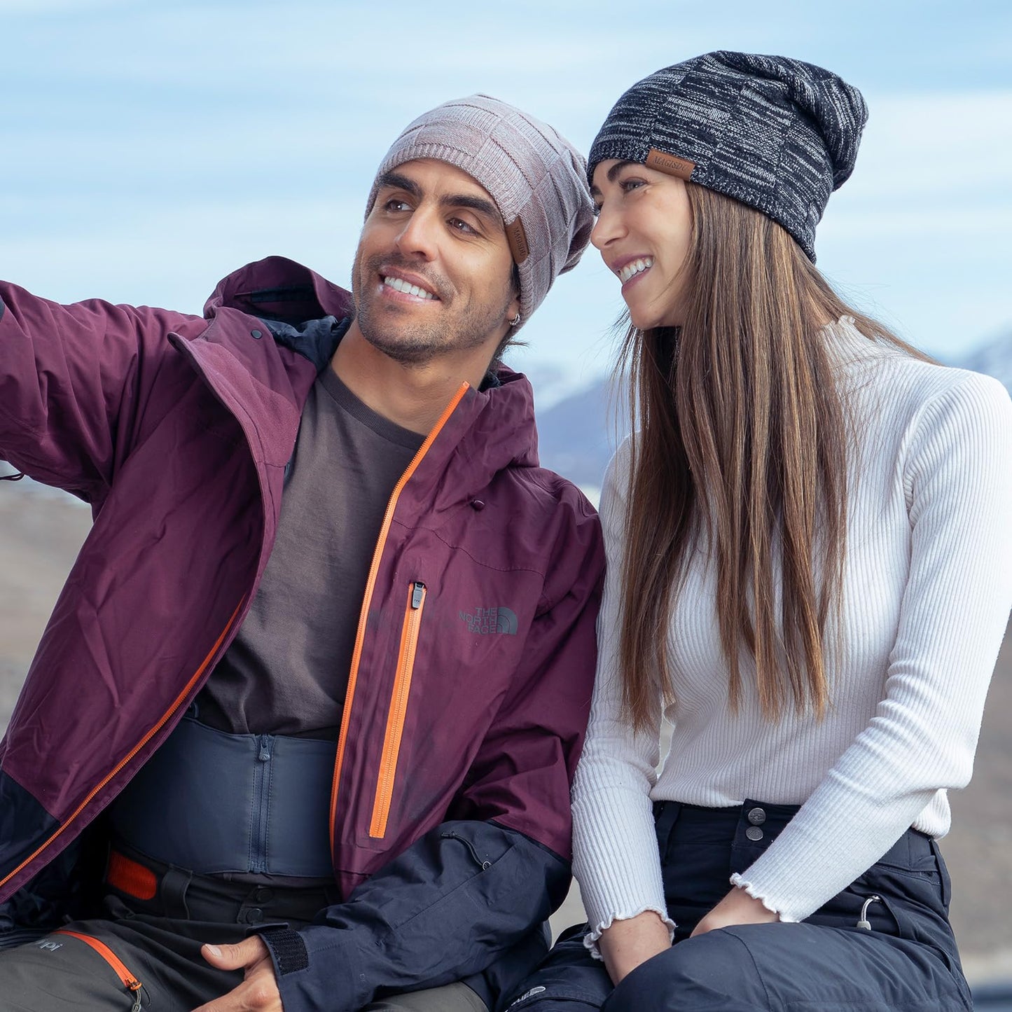 MAGISDU Slouchy Beanie,Satin Lined Winter Beanie Hats for Women Men Unisex Merino Wool Beanies Knit Soft Slouchy Warm Oversize Beanie Hat,Black