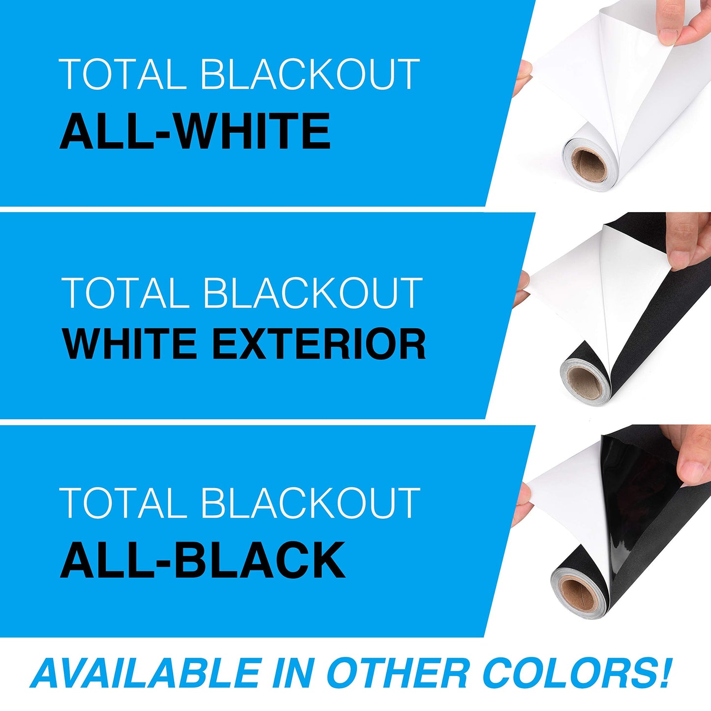 Total Blackout Window Film: 100% Light Blocking, Room Darkening Static Cling - No Residue Film for Privacy, Home Security, and Day Sleep - Easy Removal UV Prevention Treatment (36 x 144 inches)