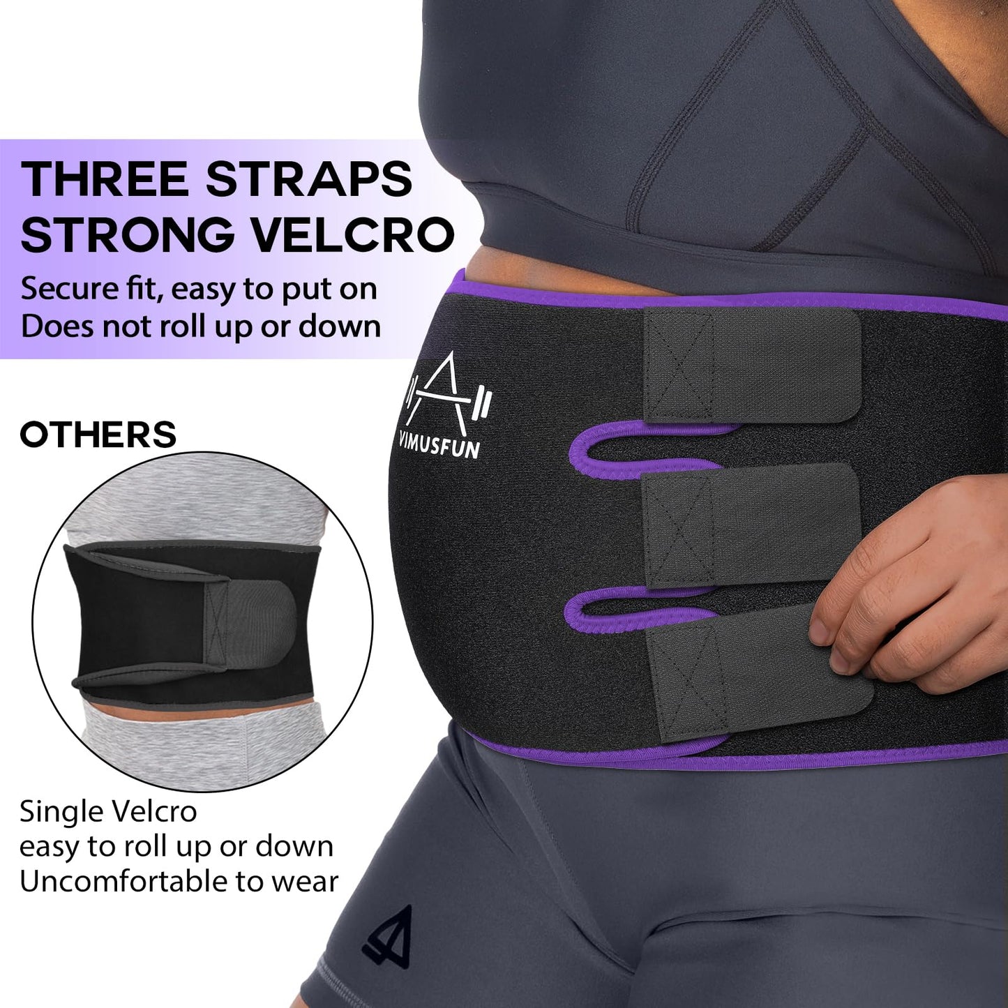 VIMUSFUN Waist Trimmer Belt Men Sweat Band Waist Trainer For Women Lower Belly Fat Tummy Stomach Wraps Waste Trainers Low Back Support Small/Medium/Large/Plus Size