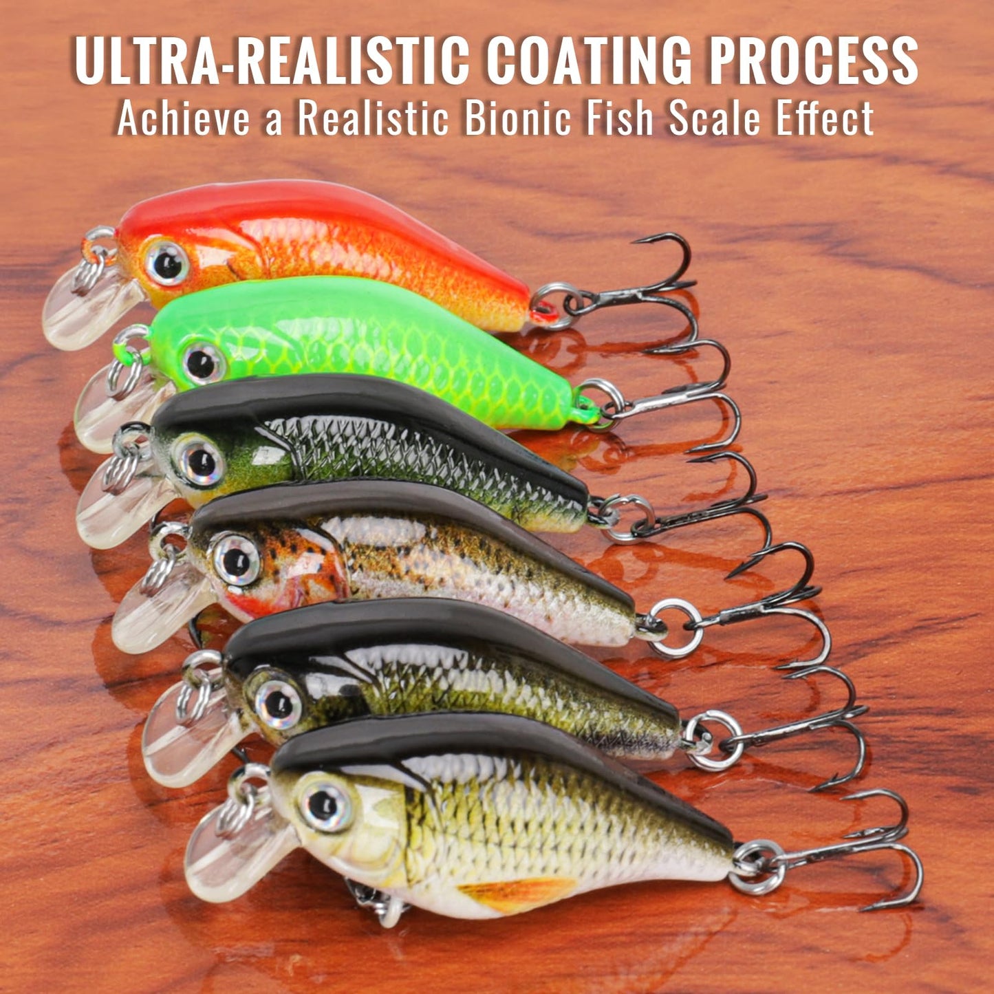 TRUSCEND Crankbaits Fishing Lures Hard Swimbait for Bass Trout Crappie Walleye Crank Baits Fishing Plugs Freshwater and Saltwater
