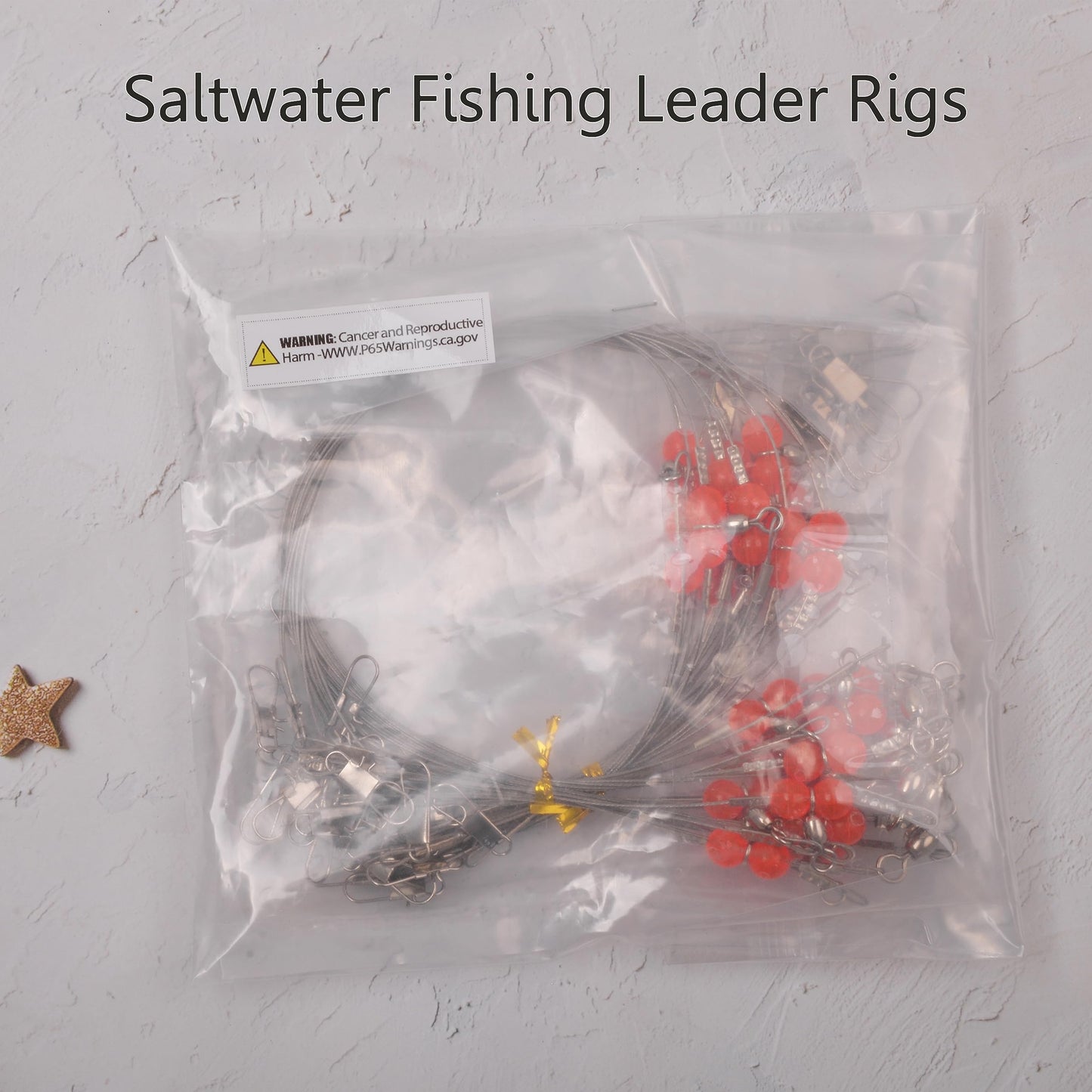 Fishing Leaders Saltwater Fishing Rigs Fishing Bottom Rigs Surf Fishing Rigs Saltwater Fishing Wire Trace Leader Rigs for Lures Bait and Hooks Steel Leaders with Swivels Snaps Beads 1Arm 2Arms