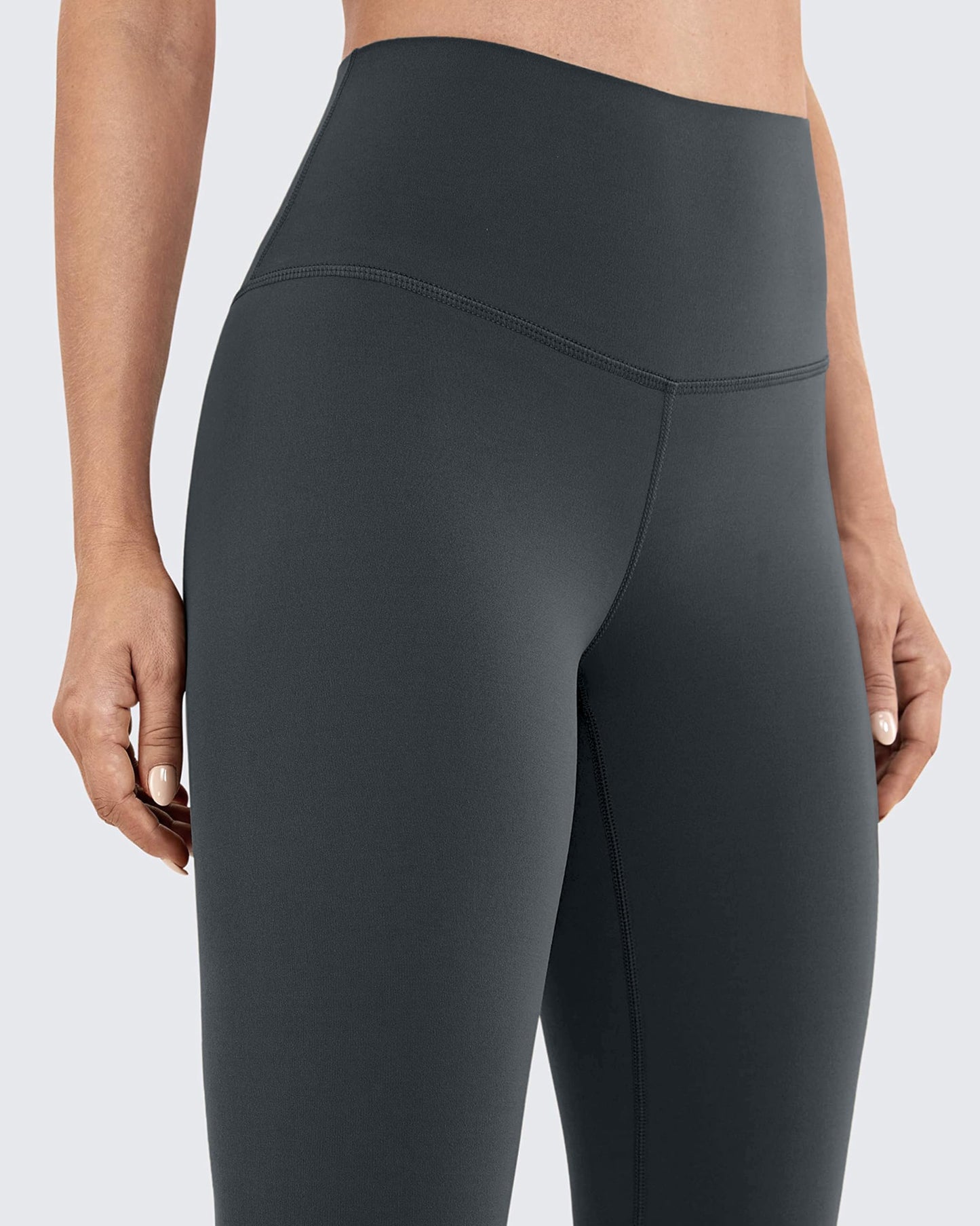 ISEEGZ Women's Fleece Lined Leggings Thermal Warm Winter Tights High Waisted Thick Hiking Yoga Pants Hiding Pockets Grey