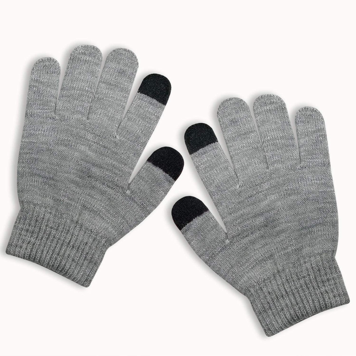 Evridwear Kids Winter Gloves for Toddler Girls and Boys, Touchscreen Knitted Warm Stretch Mittens 3 Pairs for Cold Weather