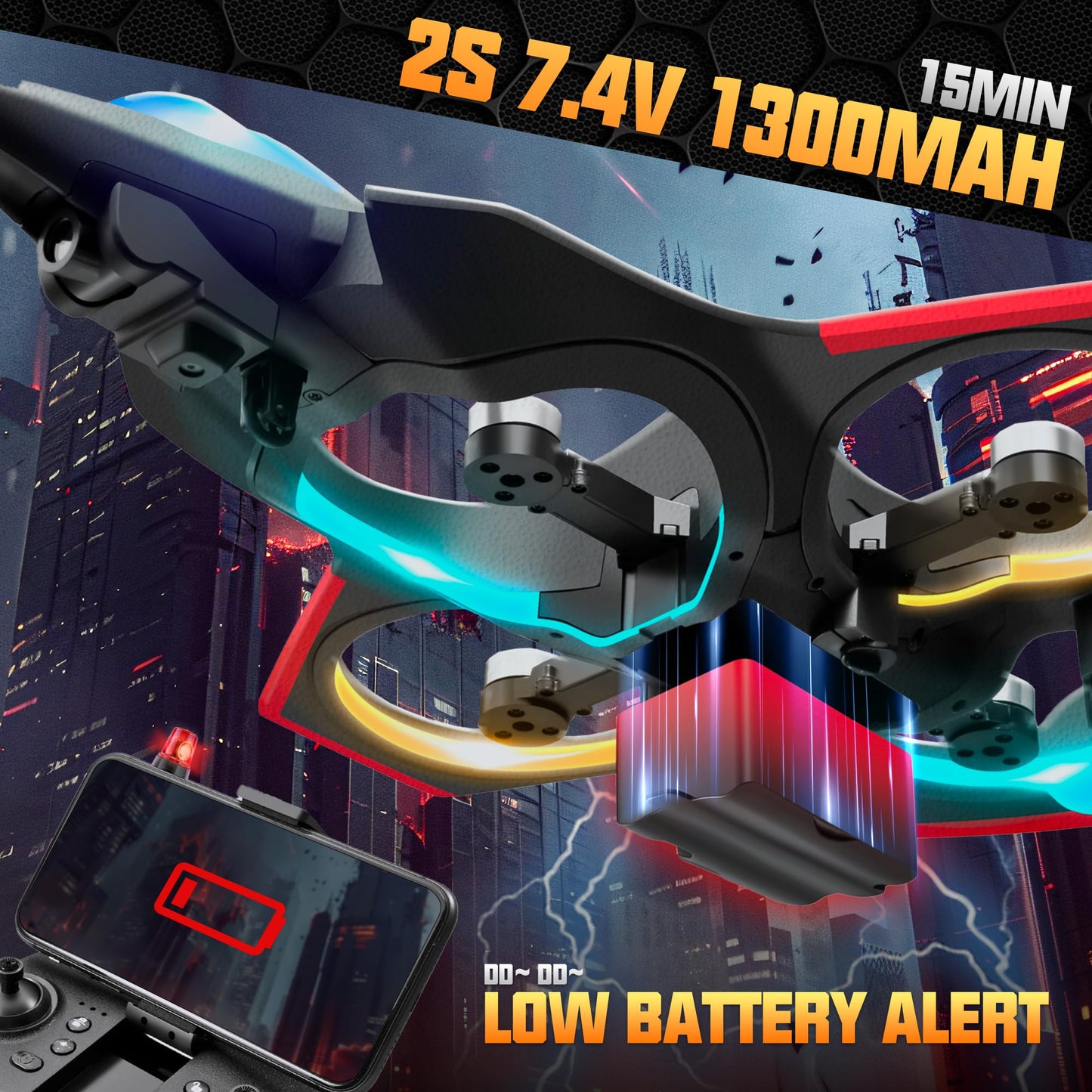 BEZGAR Brushless RC Plane with Camera | 2.4GHZ Remote Control Airplane, 6-axis Gyro Drones for Kids, RC Helicopter, 360°Flip Jet Fighter for Beginners with LED Navigation Lights