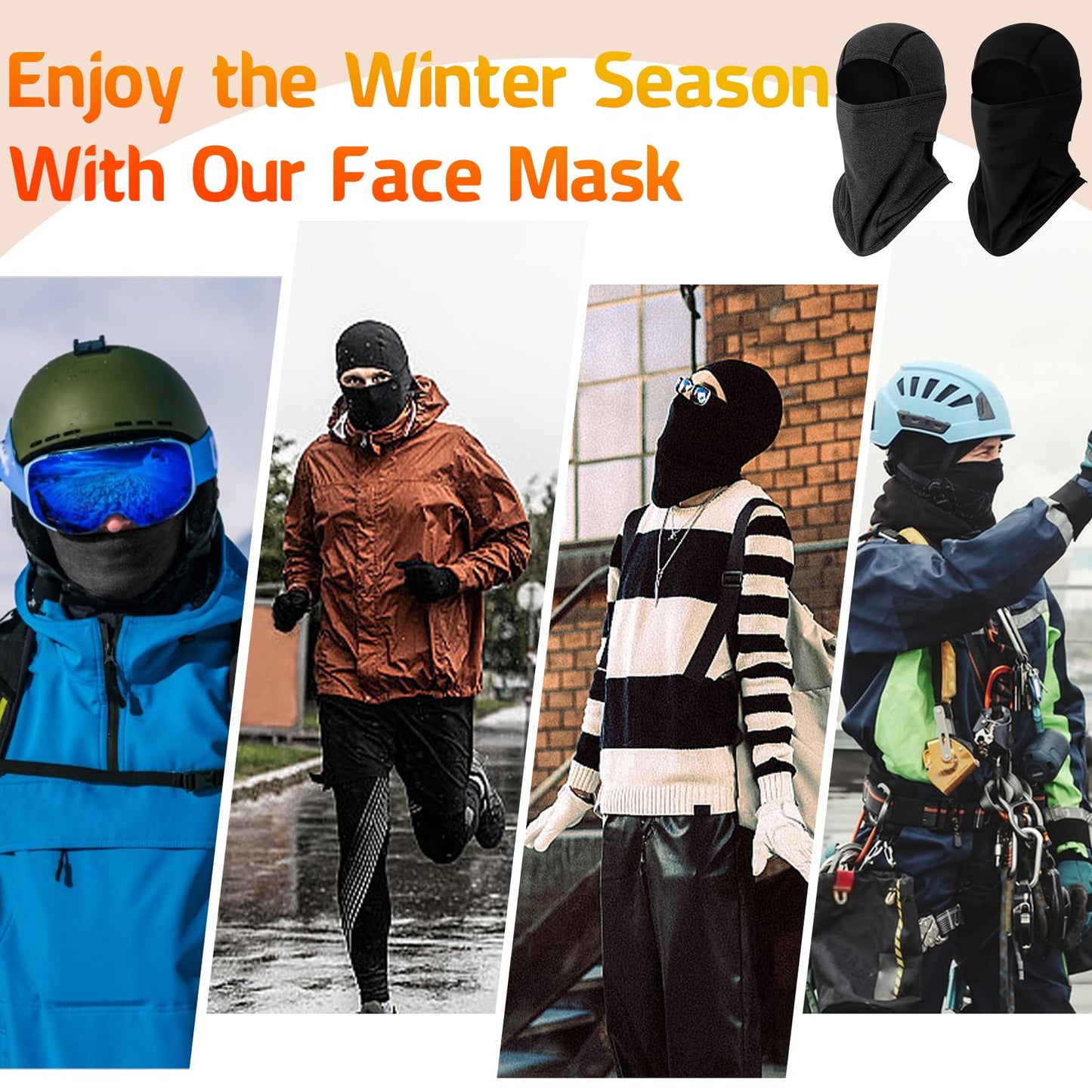 Windproof Ski Mask for Cold Weather - Balaclava Face Mask for Motorcycle Men & Women