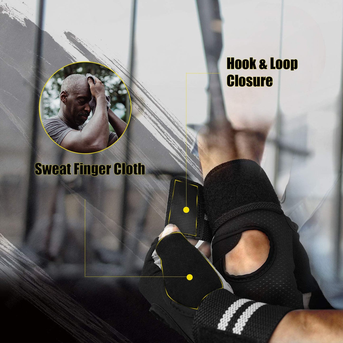 Workout Gloves Weight Lifting Gloves: Fingerless Gym Gloves with Wrist Wraps Support for Mens & Womens, Full Palm Protection Breathable Sports Gloves for Exercise, Training, Fitness, Pull-up (S)