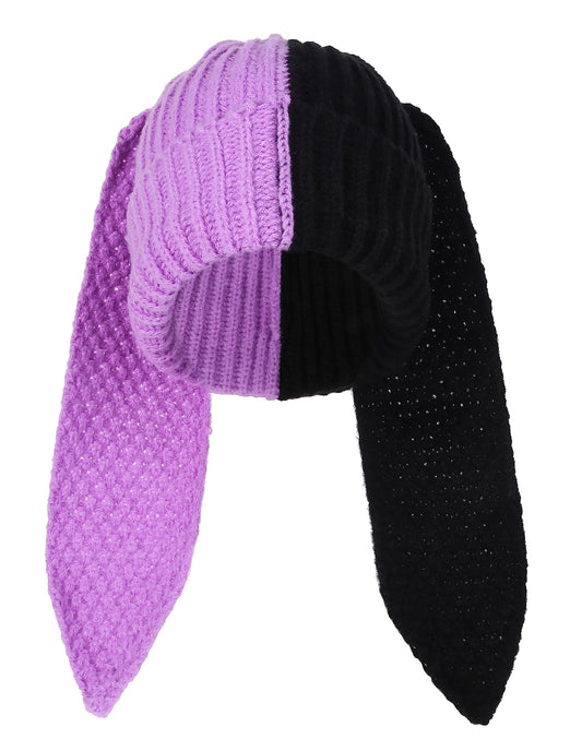 Bunny Beanie Hats for Women Cute Rabbit Beanie Crochet Hats Winter Cap Warm Skull Cap Outdoor Ski Slouchy