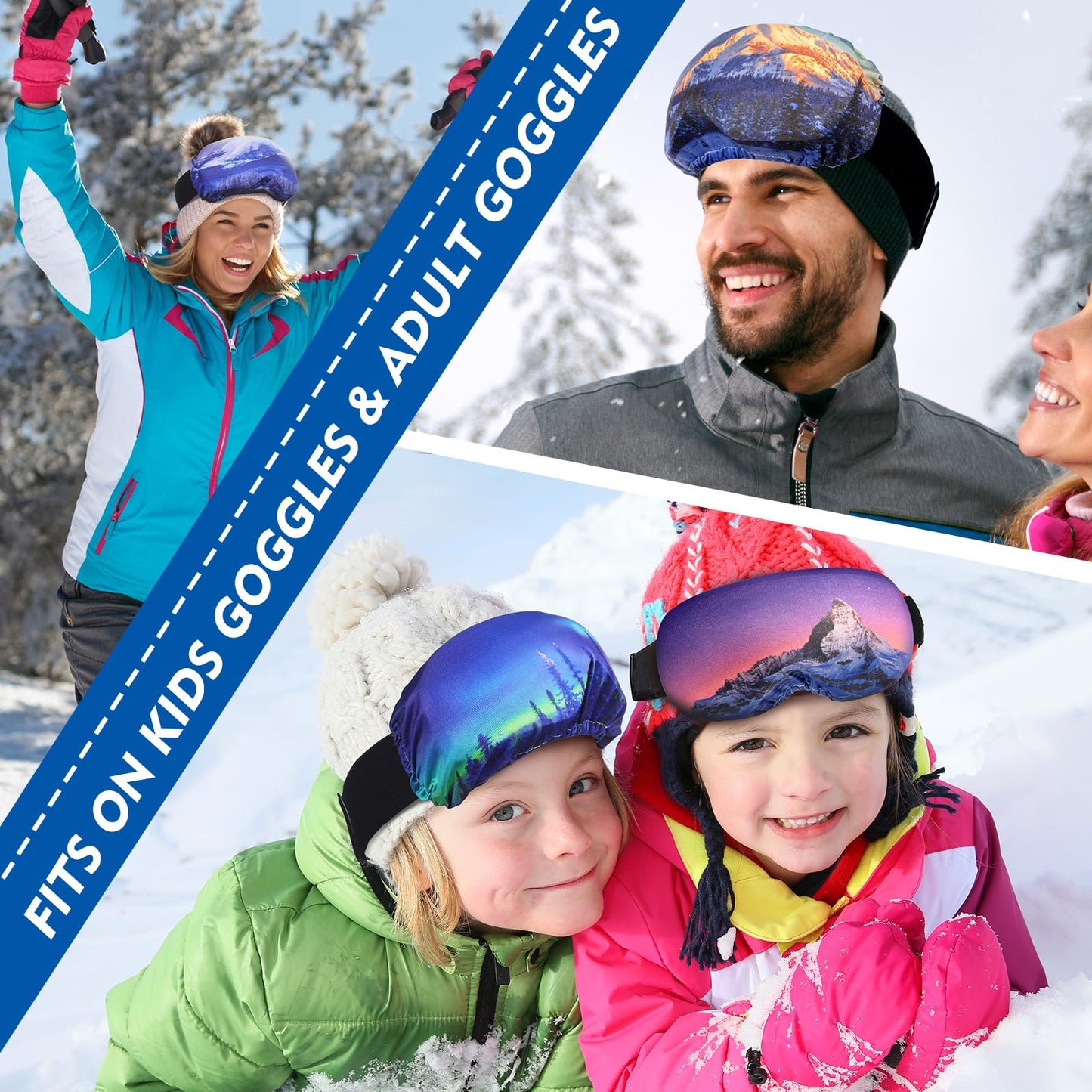 BBTO 9 Pcs Microfiber Protective Ski Goggle Cover Protector Snowboard Goggles Cover Sleeves Goggles Lens Storage 9 Styles (Stylish)