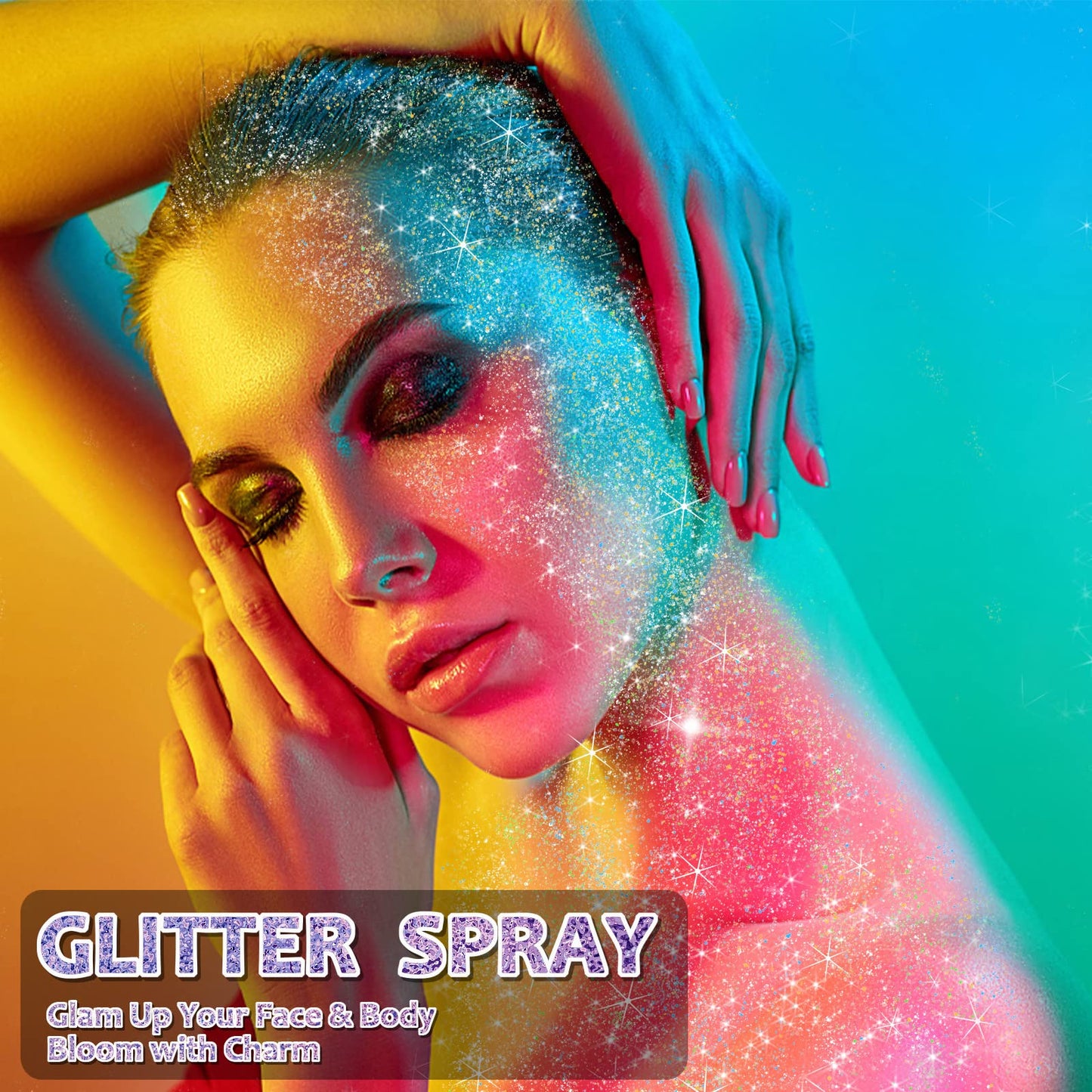 Vintage Body Glitter Spray, Gold Glitter Spray for Hair and Body Glitter Makeup, Extra Fine Hair Glitter for Rave Nail Christmas Craft Clothes, Include 1 Jar of Refills