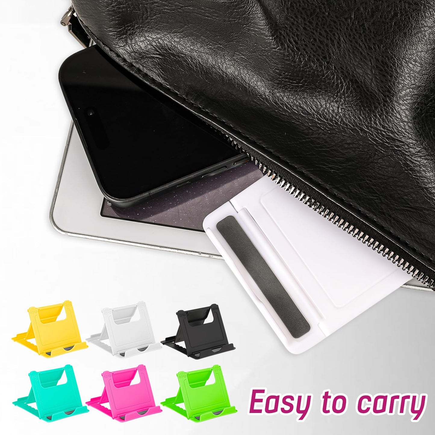 KALIONE 6 Pack Portable Cell Phone Stand Holder for Desk, Foldable Desktop Mobile Phone Kickstand Universal Desk Stand for All Mobile Smart Phone