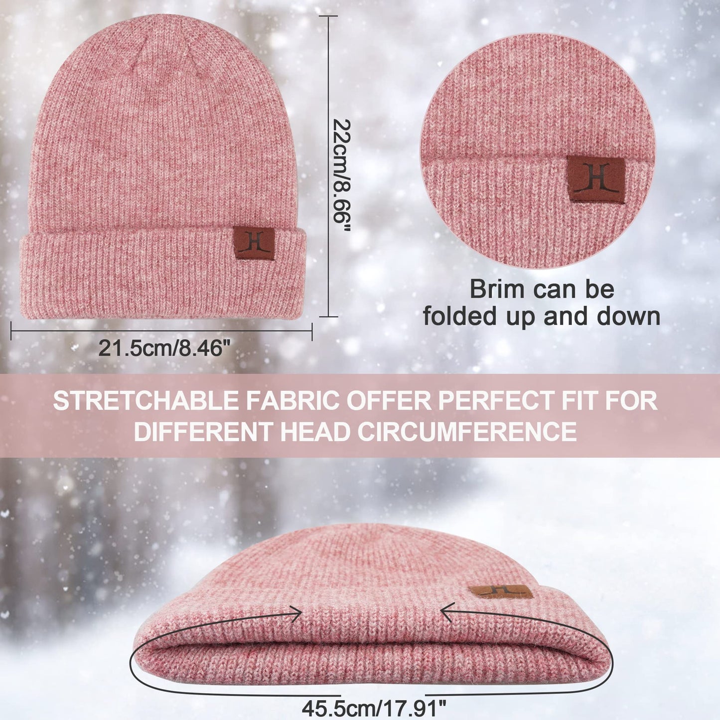 ZASFOU Womens Winter Beanie Hats Neck Scarf Warmer Touchscreen Gloves Set Warm Knit Skull Caps Gifts for Women