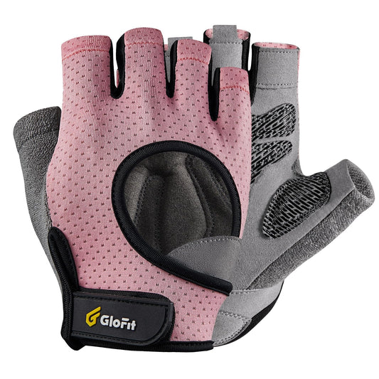 Glofit Workout Gloves for Women and Men, Weight Lifting Gloves Anti-Slip Padded Palm, Light Weight Fingerless Powerlifting Fingerless Gym Gloves for Exercise, Fitness, Training, Cycling
