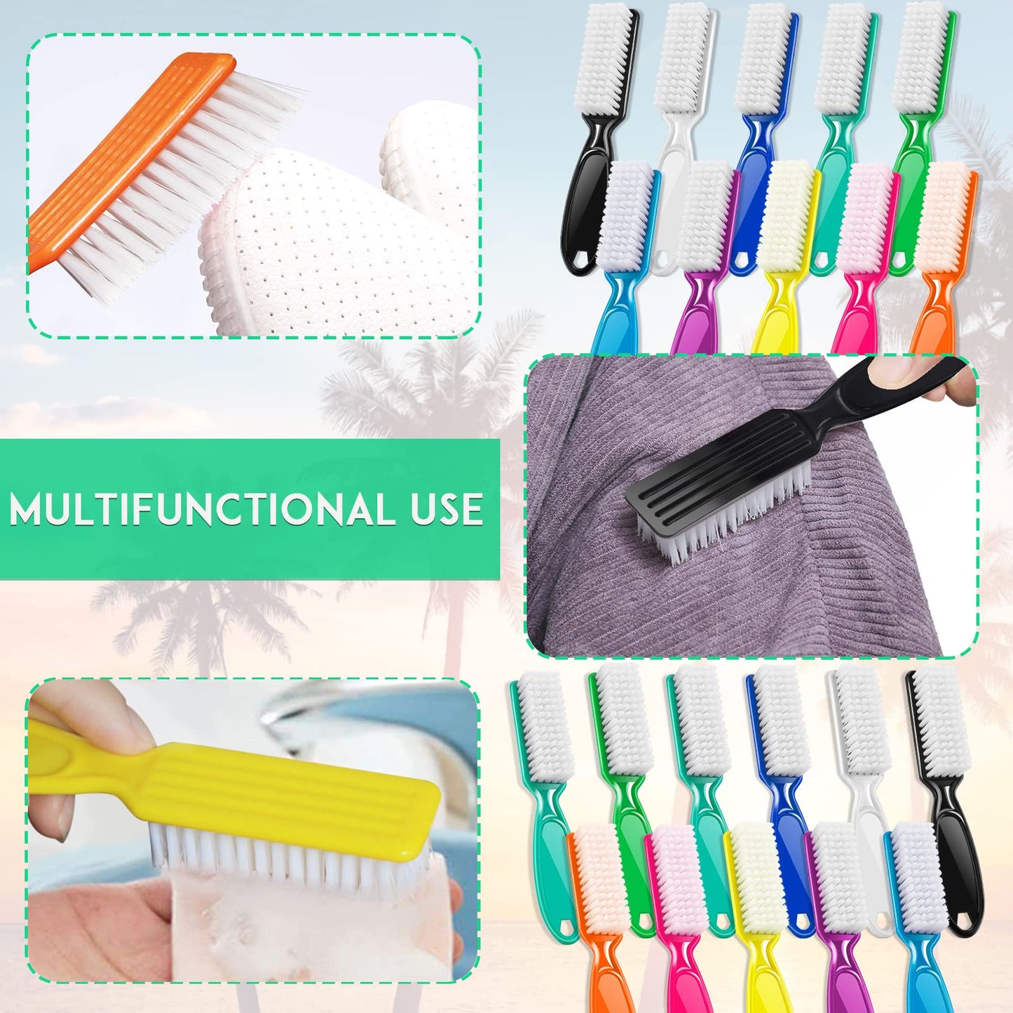 24 Pcs Handle Grip Nail Brush, NICEMOVIC Hand Fingernail Cleaner Brush Manicure Tools Scrub Cleaning Brushes Kit, Use for Toe and Nail Cleaning (Bright Colors)