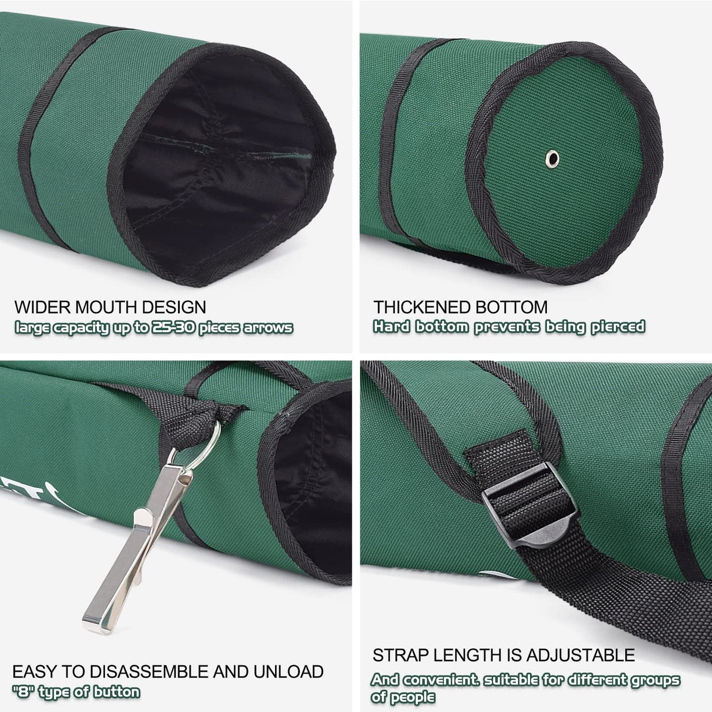 ELONG Adjustable Archery Back Arrow Quiver Holder - Upgraded Quiver Arrows for Compound Recurve Bow and Hunting Target Practicing Youth and Adults