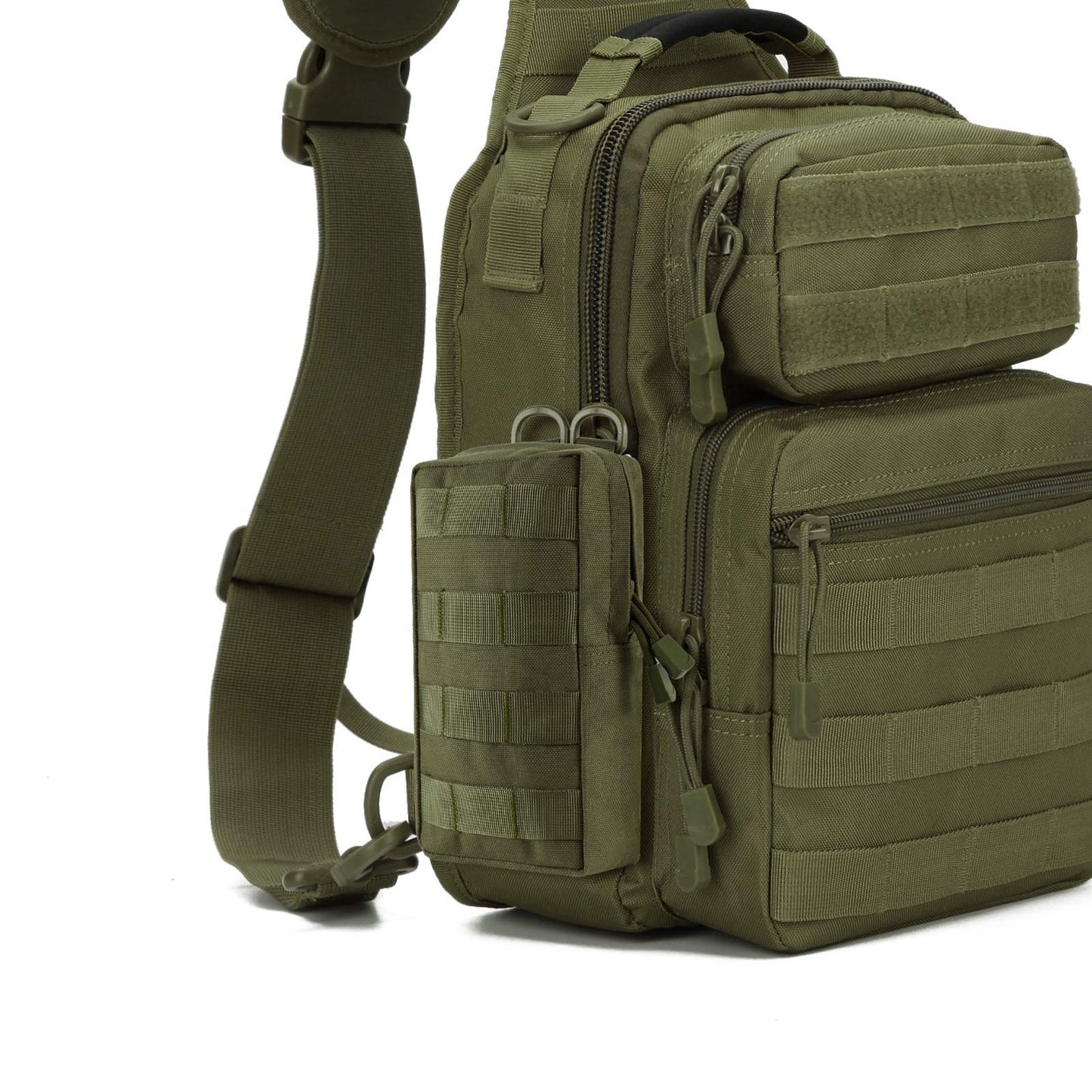 FRTKK 2 Pack Molle Pouches - Tactical Compact Water-Resistant EDC Pouch Small Utility Pouch Bags (Patch Included) (2 Pack-Army Green 3)