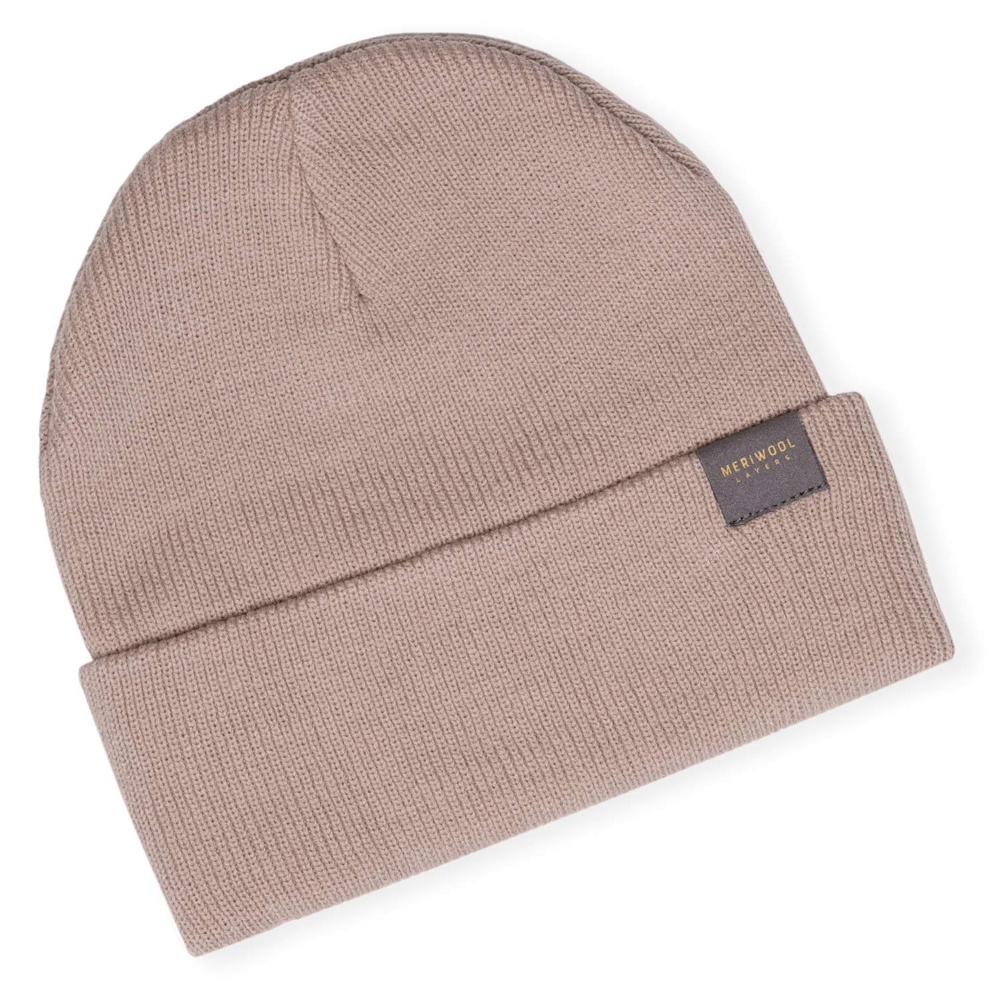 MERIWOOL Kids’ Beanie - Merino Wool Ribbed Knit Winter Hat for Boys and Girls Beige