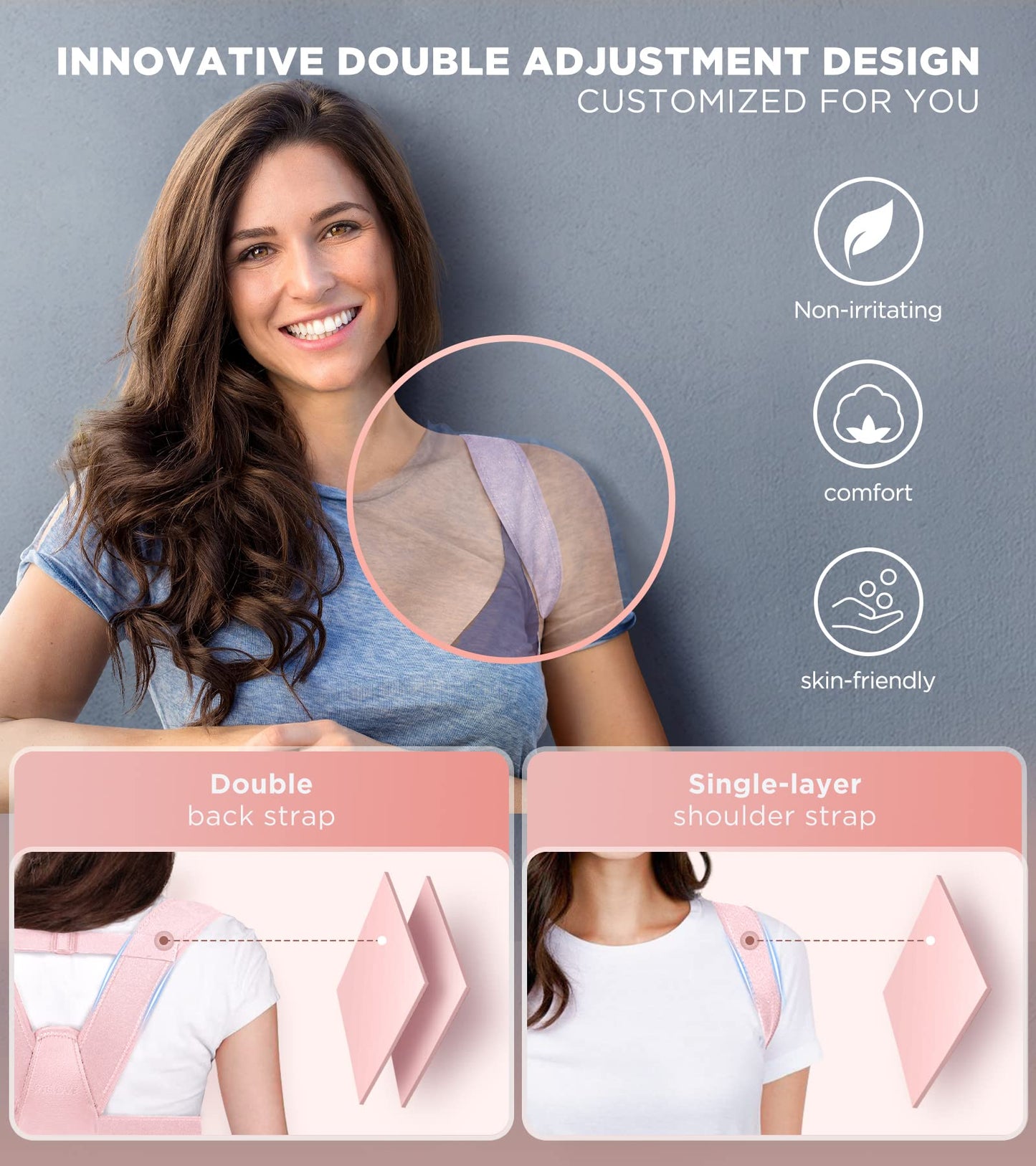 FILLOVE Posture Corrector for Women and Men with Magnetic Therapy Back Support, Strong Traction & Fully Adjustable Upper Back Brace Back Straightener for Neck, Clavicle, Spine and Shoulder Pain Relief