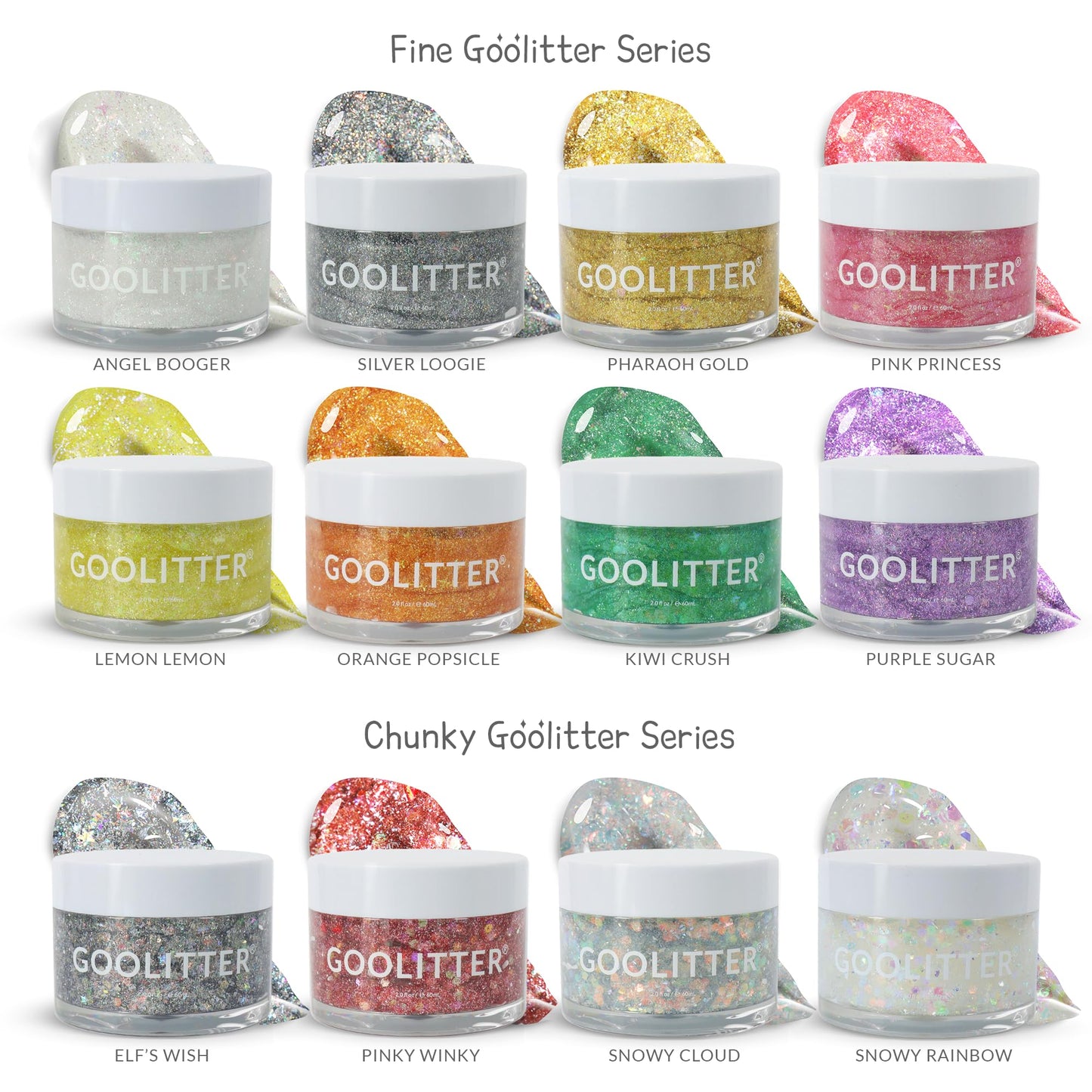 Goolitter Face, Body & Hair Holographic Gold Glitter Gel [Pharaoh Gold] 2oz (60mL) | Fine | K-Beauty | Halloween, Festival, EDM, Rave, Party, Concert, Costume Makeup | Vegan, Cruelty Free