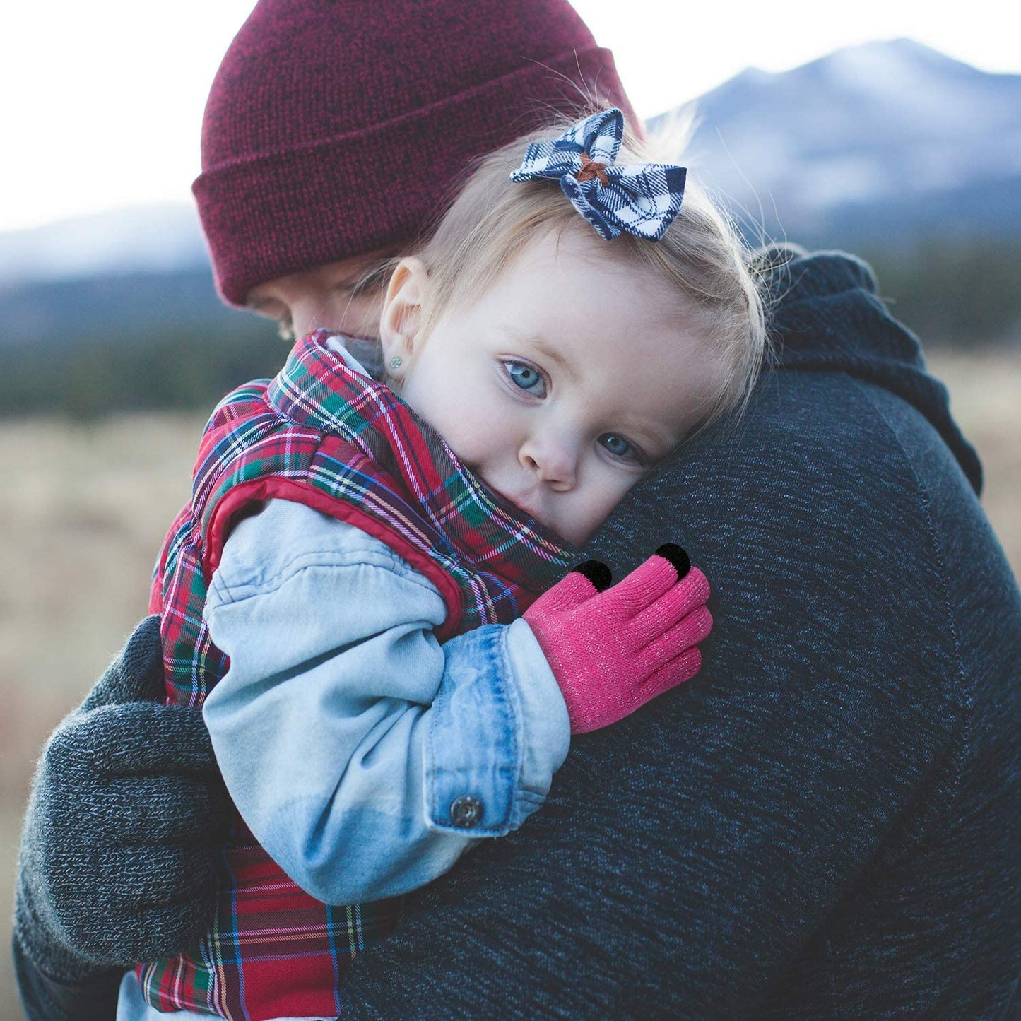 Evridwear Kids Winter Gloves for Toddler Girls and Boys, Touchscreen Knitted Warm Stretch Mittens 3 Pairs for Cold Weather