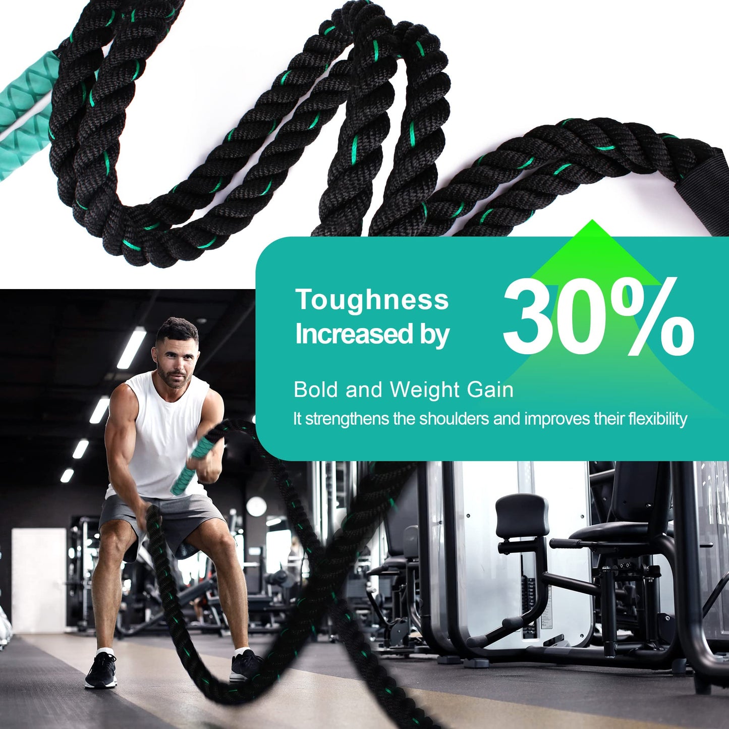 DREETINO 11FT-2.3LB Weighted Jump Rope for Adult Fitness, Upgraded 2 layers Cozy Handle Heavy Duty Skipping Rope, Men and Women Whole Body Muscle Exercise to Improve Strength Endurance Training Sports Jumping rope