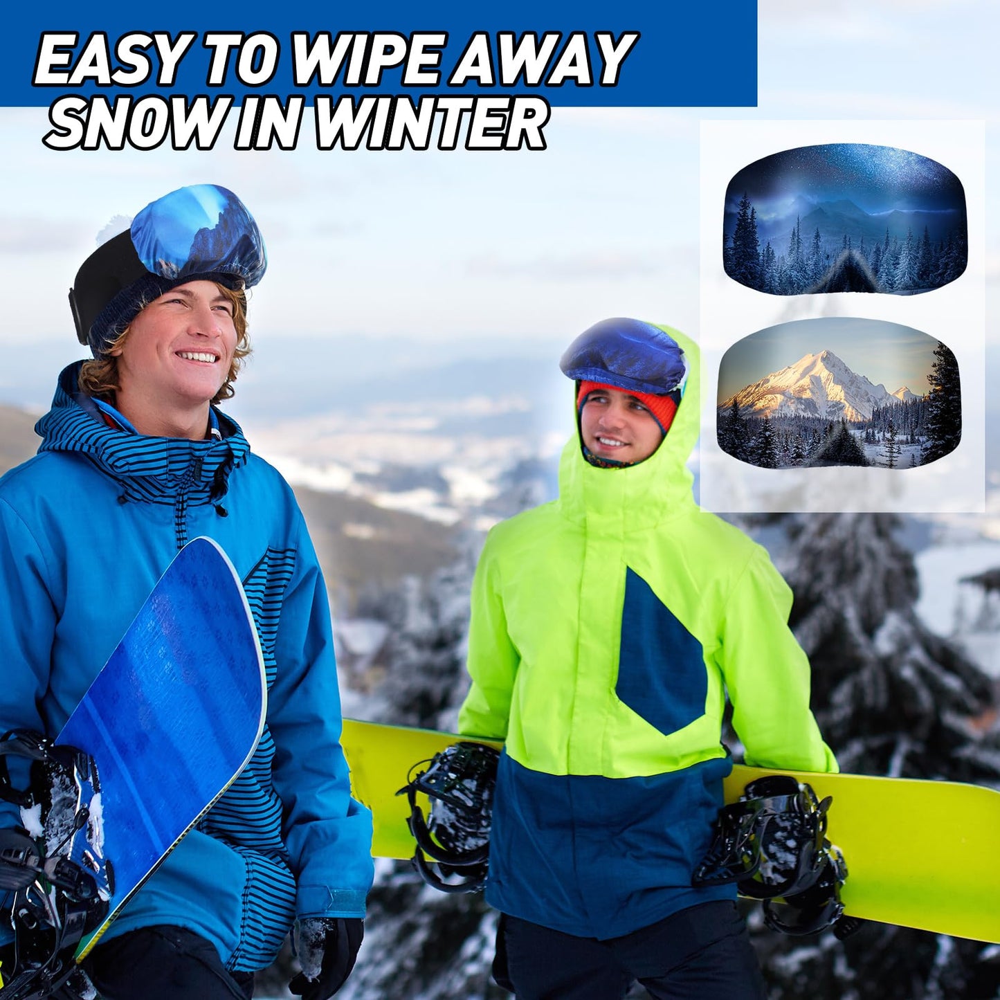 BBTO 9 Pcs Microfiber Protective Ski Goggle Cover Protector Snowboard Goggles Cover Sleeves Goggles Lens Storage 9 Styles (Stylish)