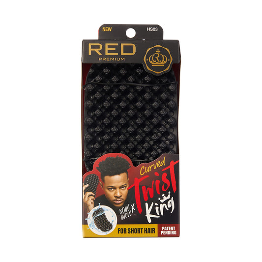 Red by Kiss Bow Wow X Twist King Luxury Twist Styler Washable, Durable, Crumb Free, Twist Brush for Afro Curl (Curved&Dense)