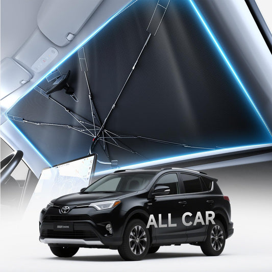 [2025 Upgrade] Doogoocoo Windshield Sun Shade [Ice-Crystal Cooling & 100% UV Block]-UPF50+ Heat Shield | Keep Car Cooler & Protect Interior, Foldable Car Sunshade with Reflective Coating (57"x32")