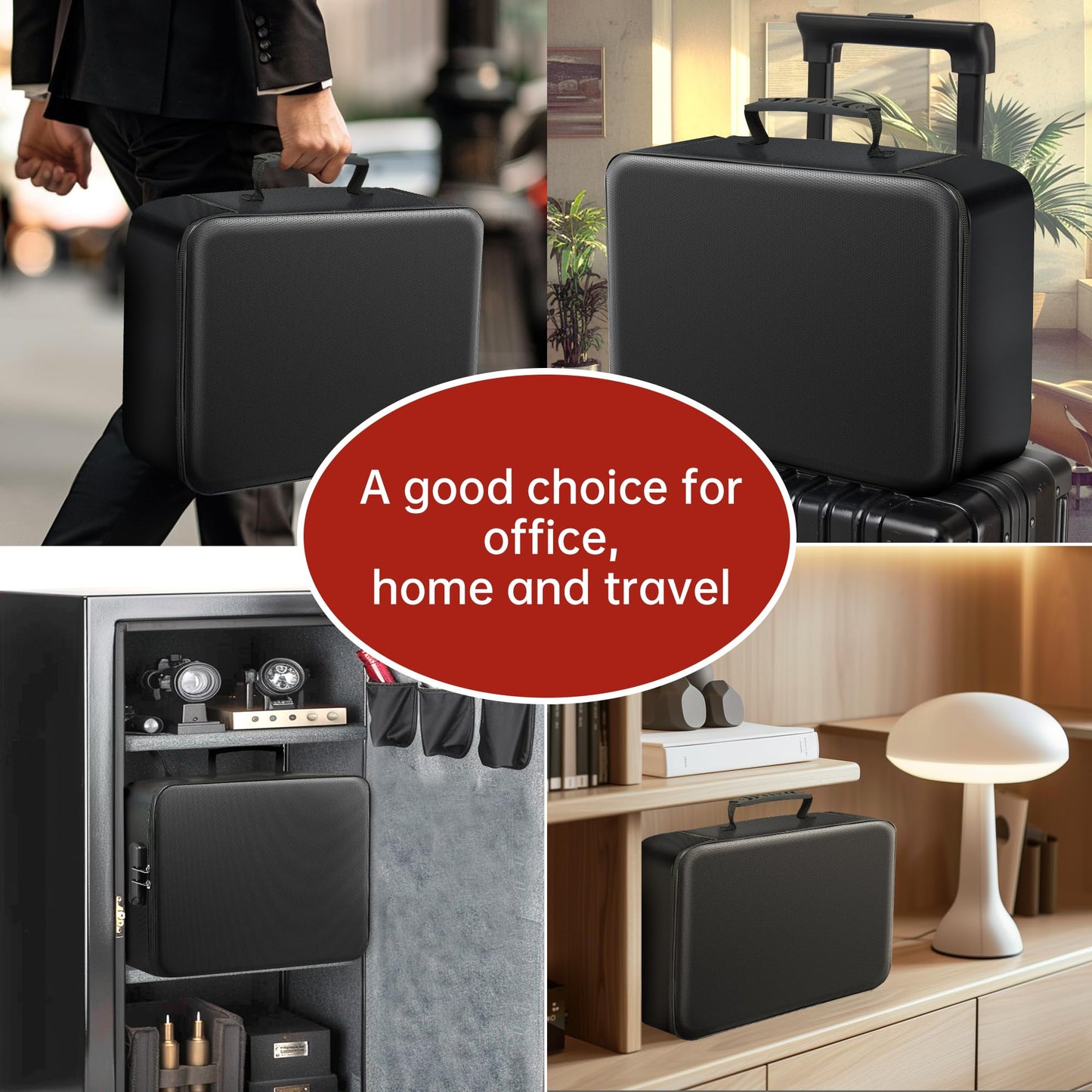 GIANTLUMl 5200°F Document Organizer with Lock,Upgraded Heat Insulated Fireproof＆Waterproof Box 8 Layers File Organizer,Portable Home Office Safe Storage for Important Documents,Safe Box,Fireproof Bag