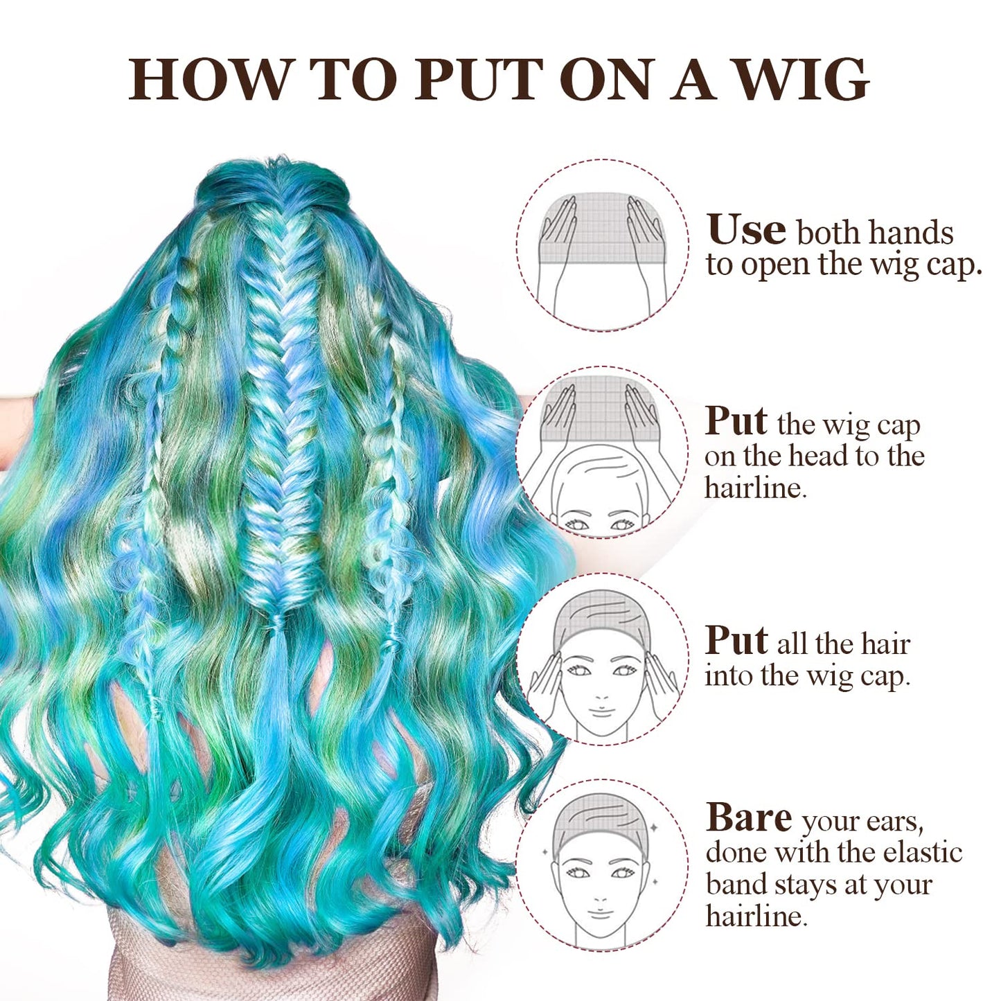 MORGLES 20 Pcs Wig Cap Beige, Stretchy Nylon Wig Caps for Women