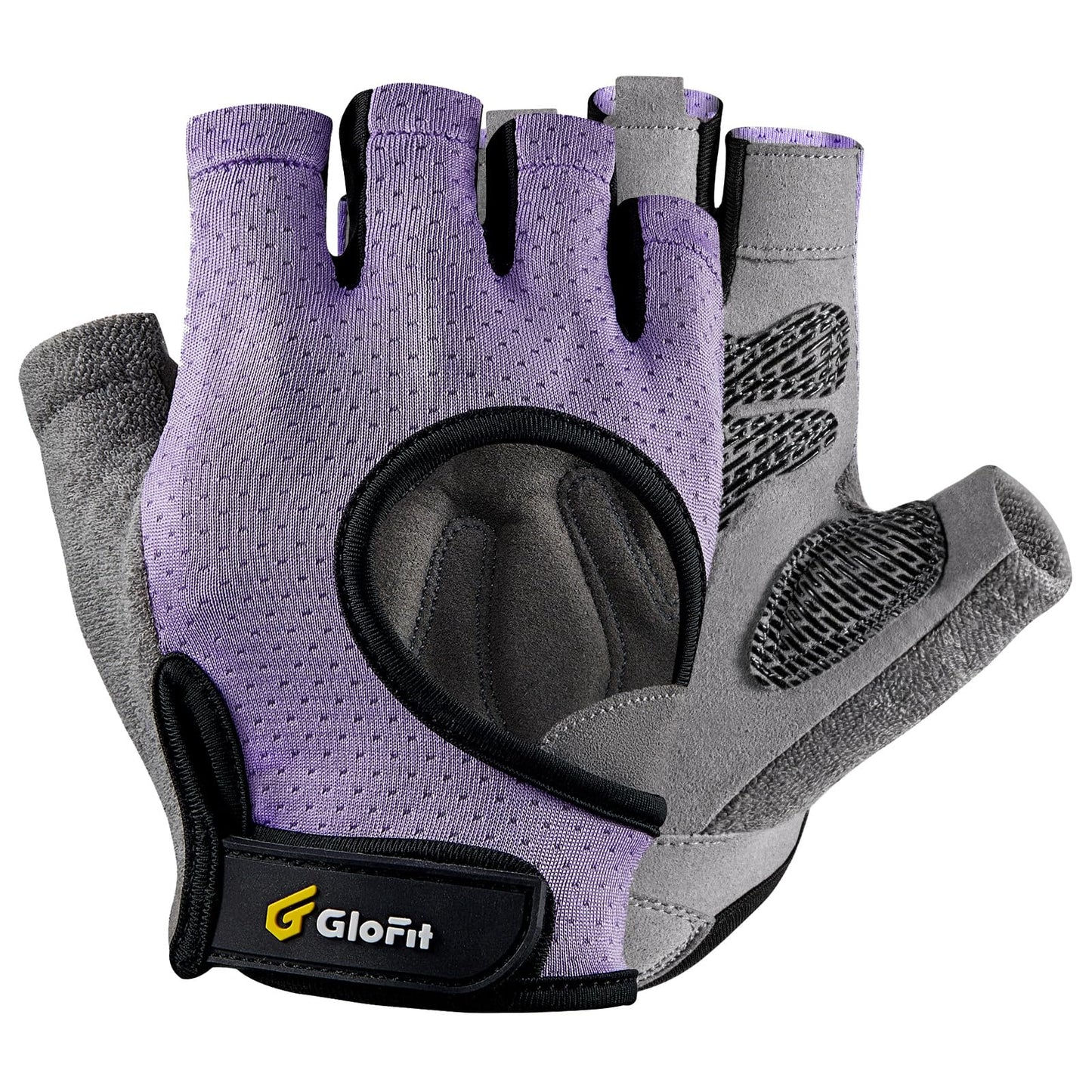 Glofit Workout Gloves for Women and Men, Weight Lifting Gloves Anti-Slip Padded Palm, Light Weight Fingerless Powerlifting Fingerless Gym Gloves for Exercise, Fitness, Training, Cycling