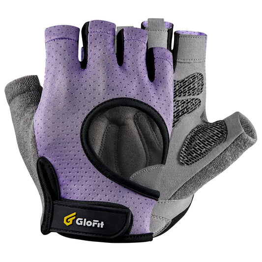 Glofit Workout Gloves for Women and Men, Weight Lifting Gloves Anti-Slip Padded Palm, Light Weight Fingerless Powerlifting Fingerless Gym Gloves for Exercise, Fitness, Training, Cycling