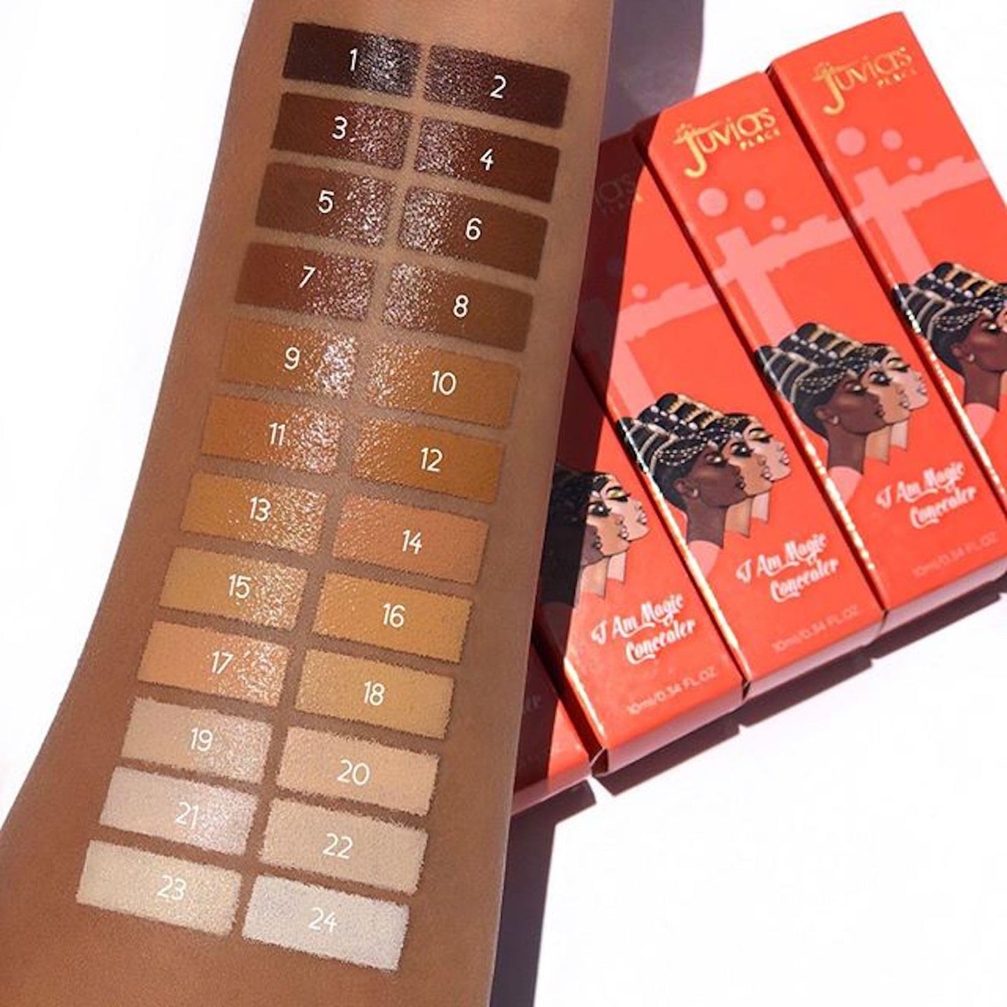 Juvia's Place I Am Magic Liquid Concealer J8 - Deep Dark w/Warm Undertone / 0.34 fl oz, Full Coverage, Hydrating, Waterproof, Long Wear