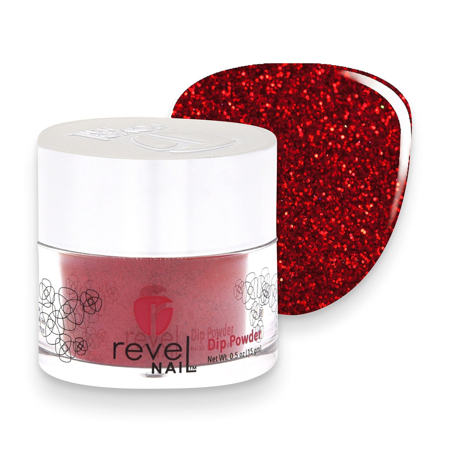 Revel Nail Dip Powder - Red Glitter Powder Dip Nail Polish, Chip Resistant Dip Nail Powder with Vitamin E and Calcium, DIY Manicure, Infatuated