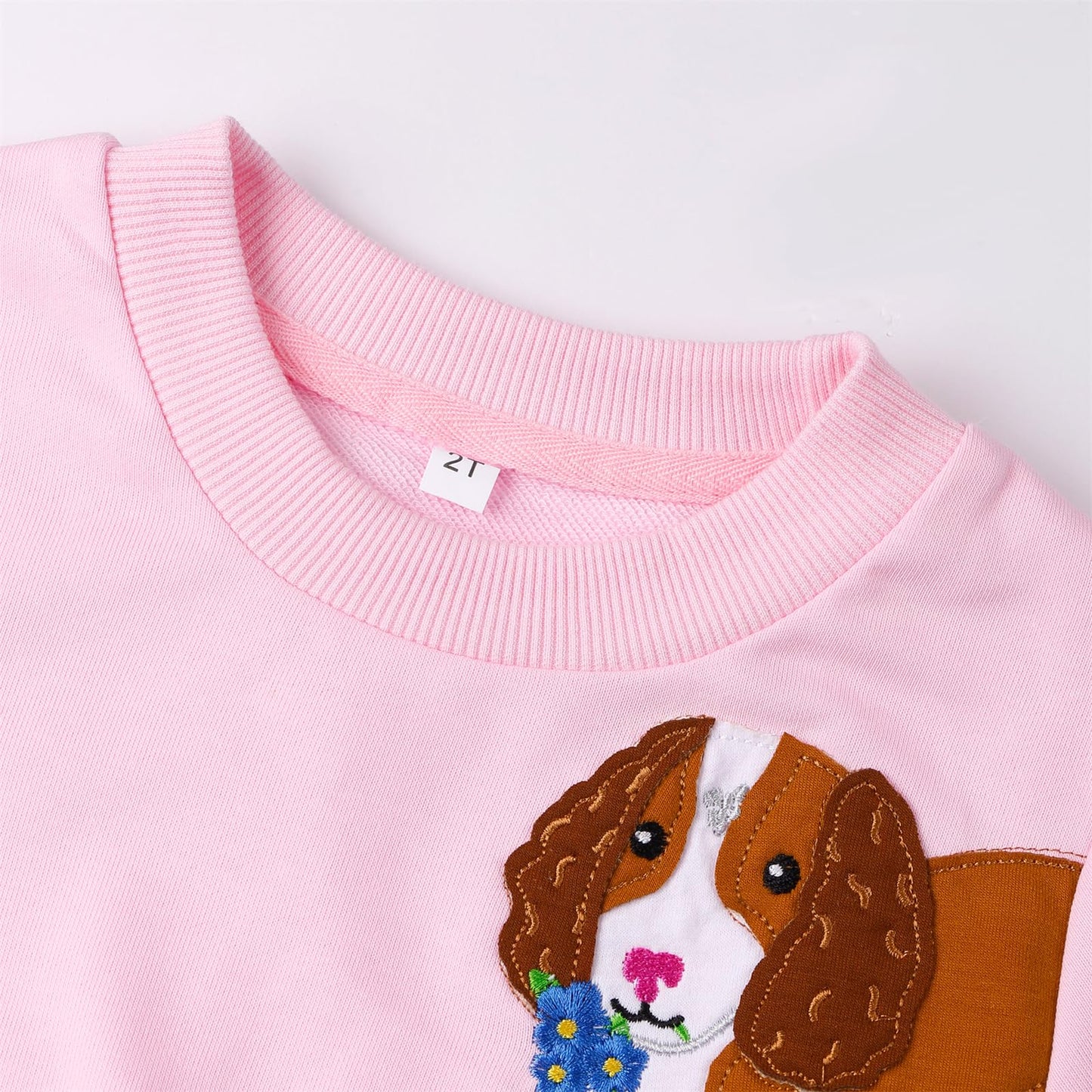 NUBEEHOHO Girls Dog Sweatshirt Toddler Girl Long Sleeve Pink Puppy Shirts Baby Girl Crewneck Pullover Sweater Tops Fall Winter Clothes 4T/8322