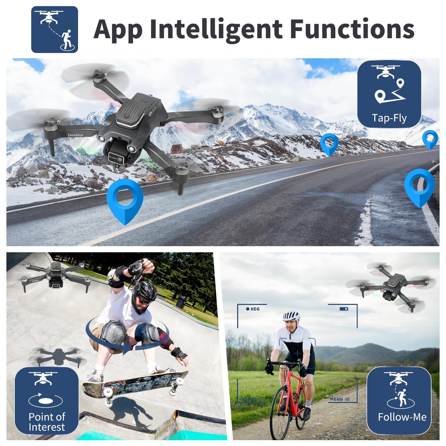 GPS Drone with 4K Camera for Adults, FPV Drones for Kids, Foldable RC Quadcopter with Brushless Motor, Auto Return, Follow Me, Circle Fly, Waypoint Fly, 2 Batteries 40 Mins Long Flight