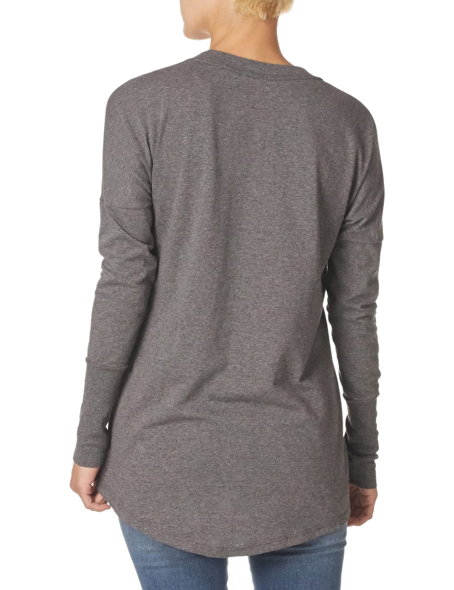 Fruit of the Loom womens Essentials French Terry Pants and Tri-blend Tees Shirt, Scoop Neck - Black Heather, Medium US