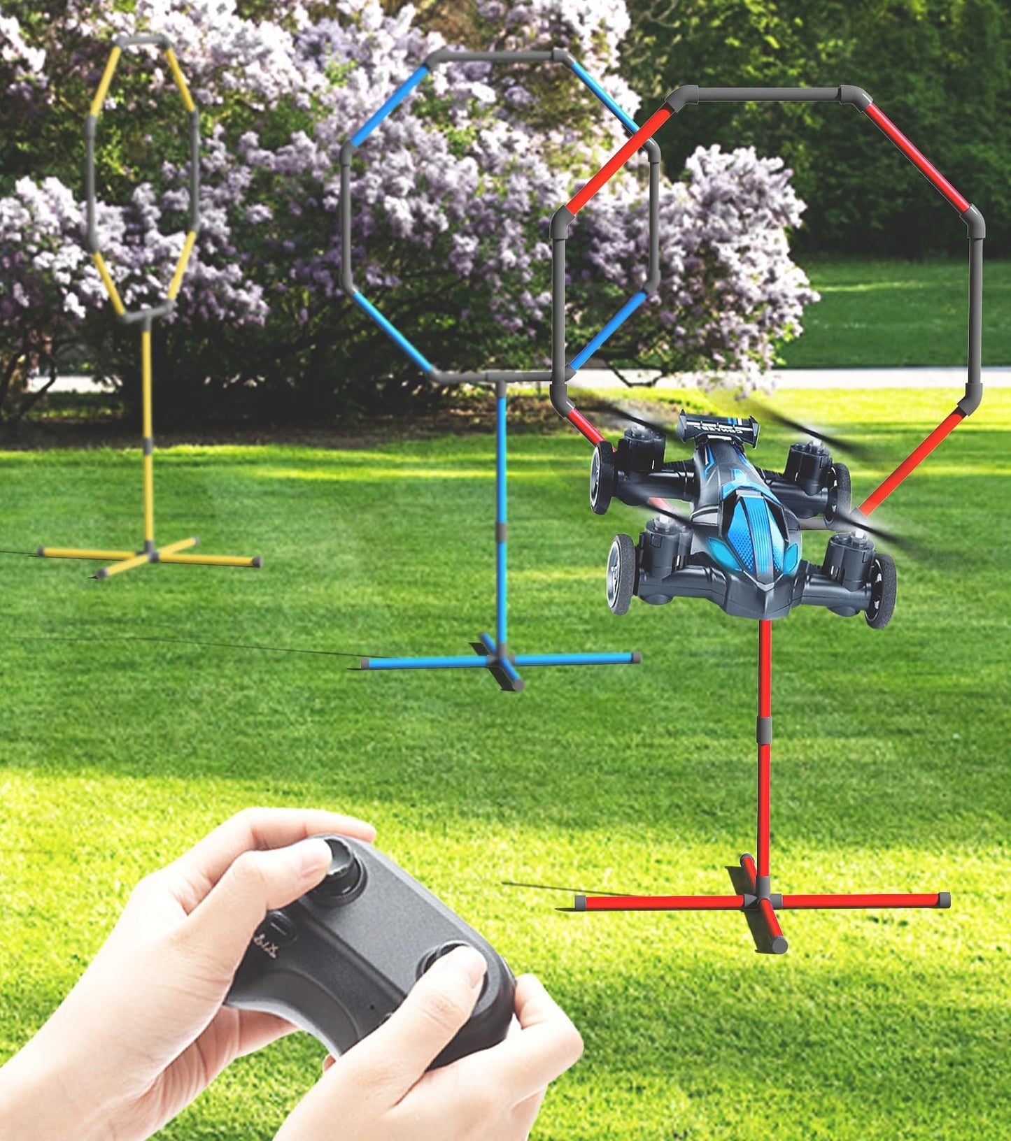 Galvanox Drone Obstacle Course Kit, Includes 3 Easy to Build Hoop Sizes, Perfect for Competition RC FPV Racing of drones or model aircraft. - Game Loop Gate Set