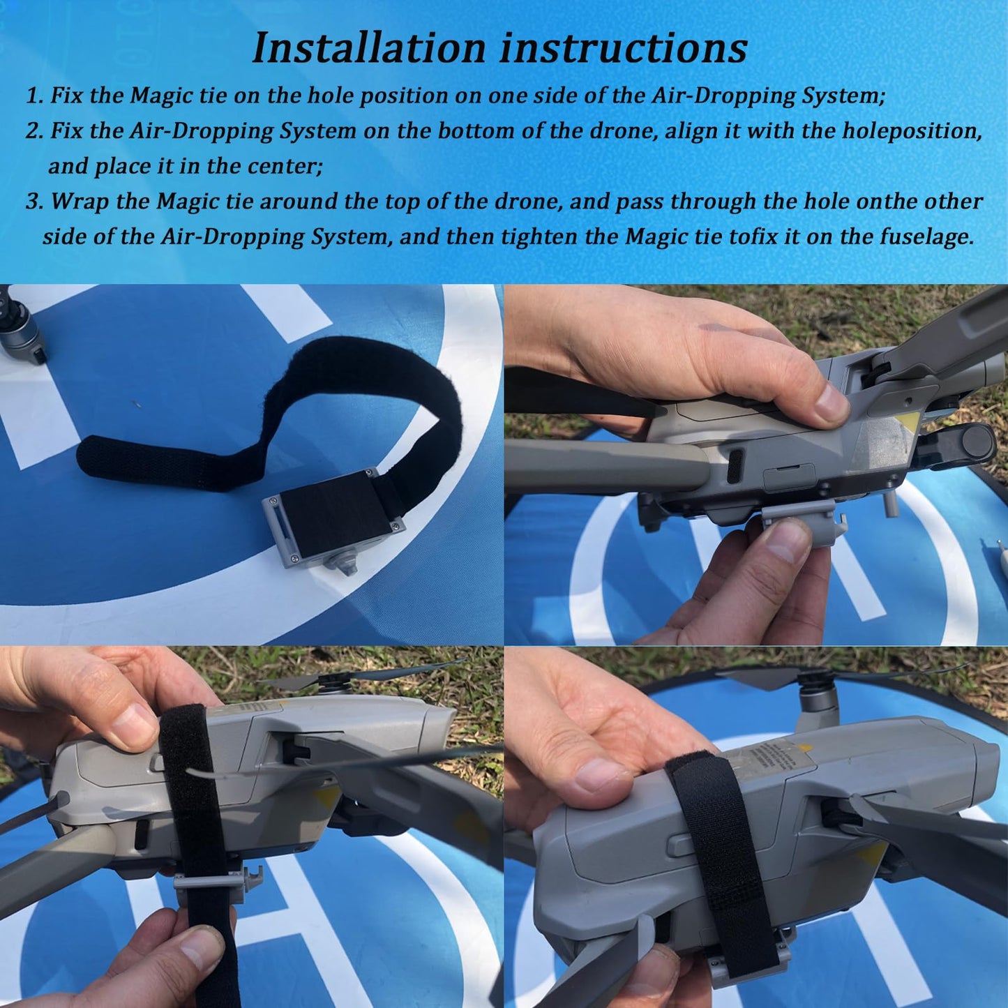 XTnueotr Universally Drone Airdrop System Release Device Payload Delivery Transport Drop, for DJI Mini4/Mini3/Mini2/Air3/Air2/Air2S/ DJI Mavic Series Drone Accessories (Airdrop Device)